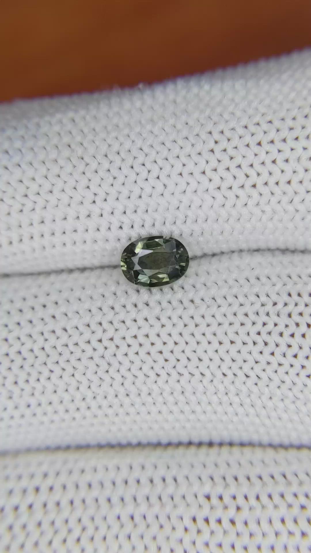 0.68 Ct. Green Sapphire from Madagascar Size Video