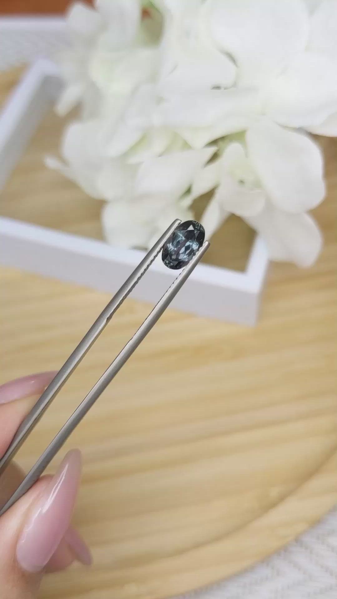 1.48 Ct. Greyish Blue Sapphire from Madagascar Size Video