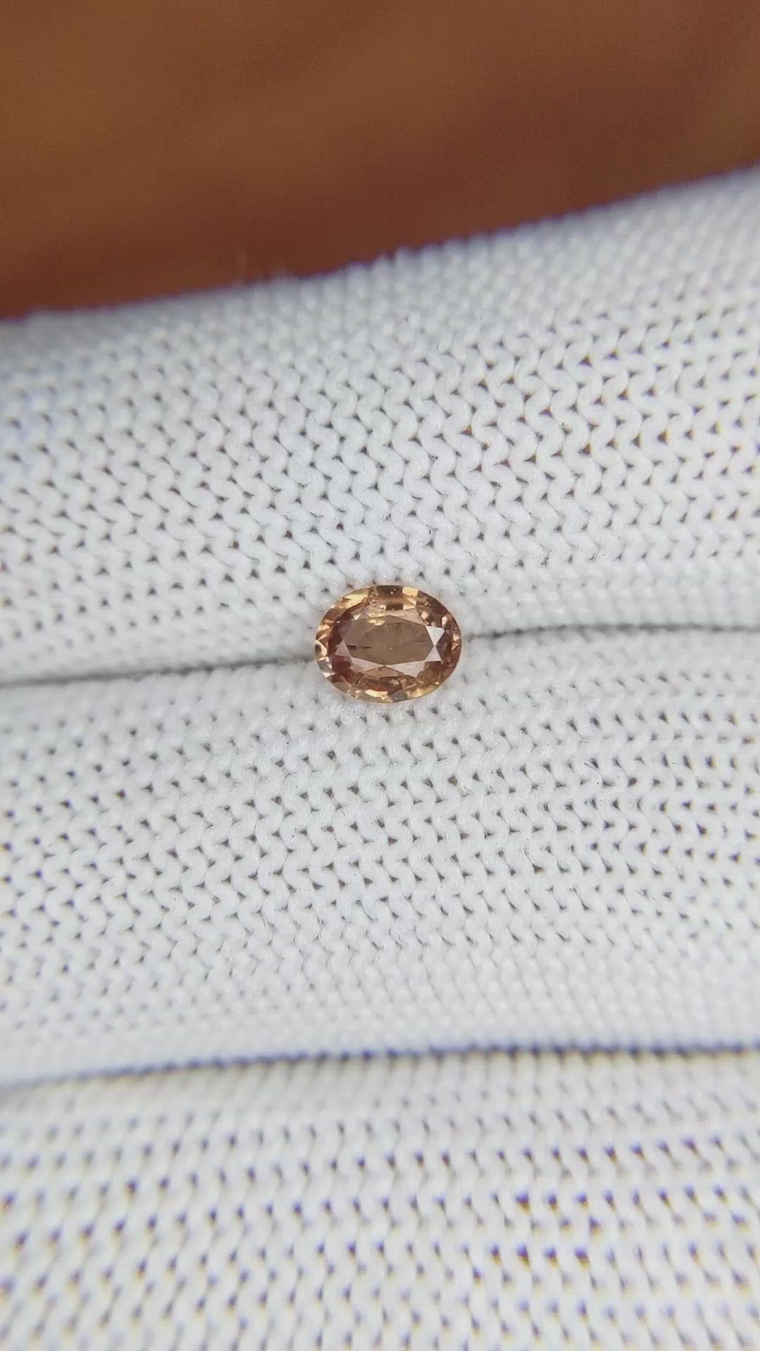 0.62 Ct. Padparadscha Sapphire from Madagascar Size Video