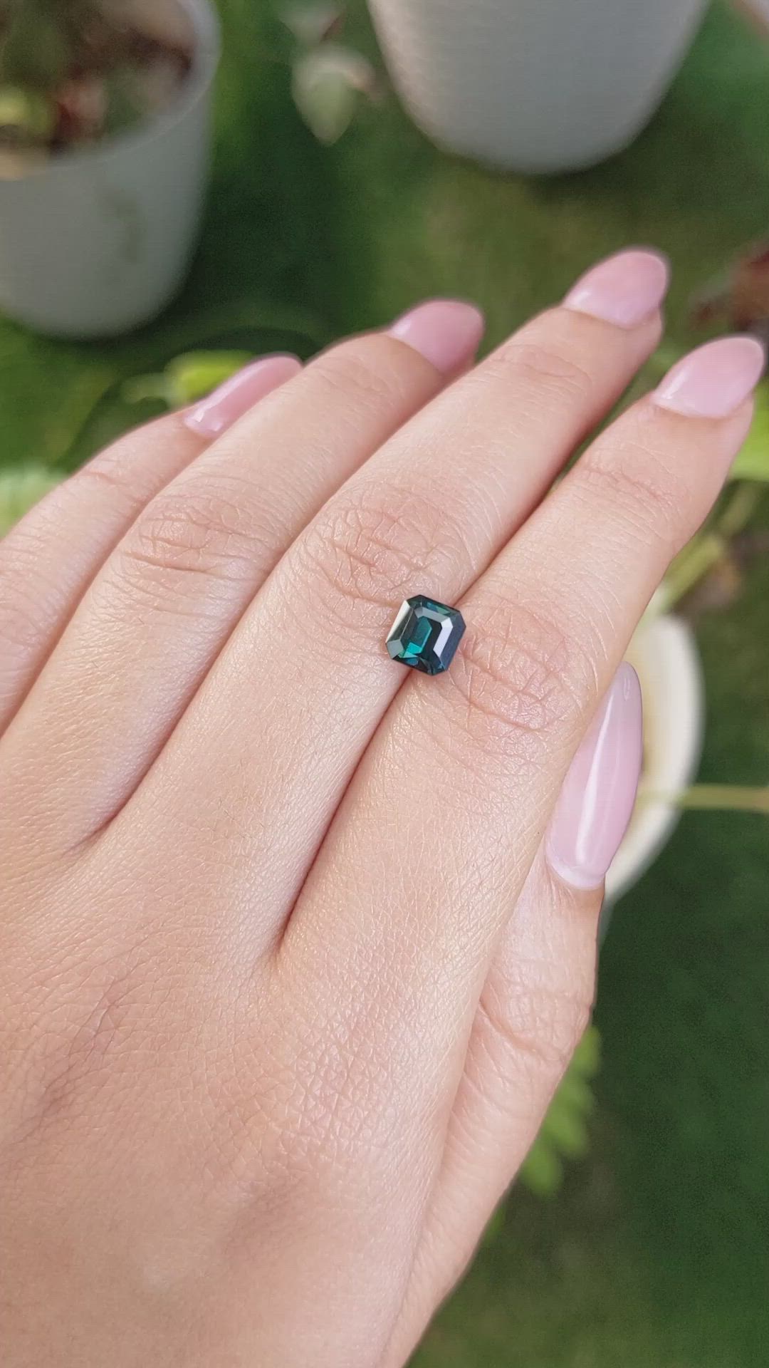 1.60 Ct. Bluish Green Sapphire from Madagascar Size Video