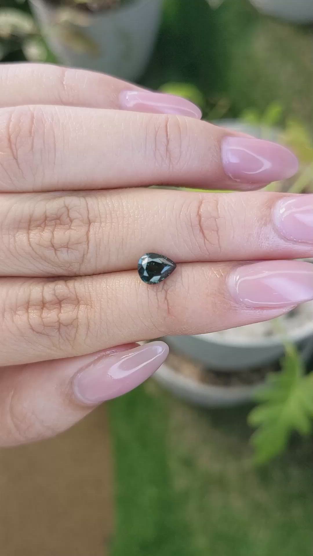 1.18 Ct. Bluish Green Sapphire from Madagascar Size Video