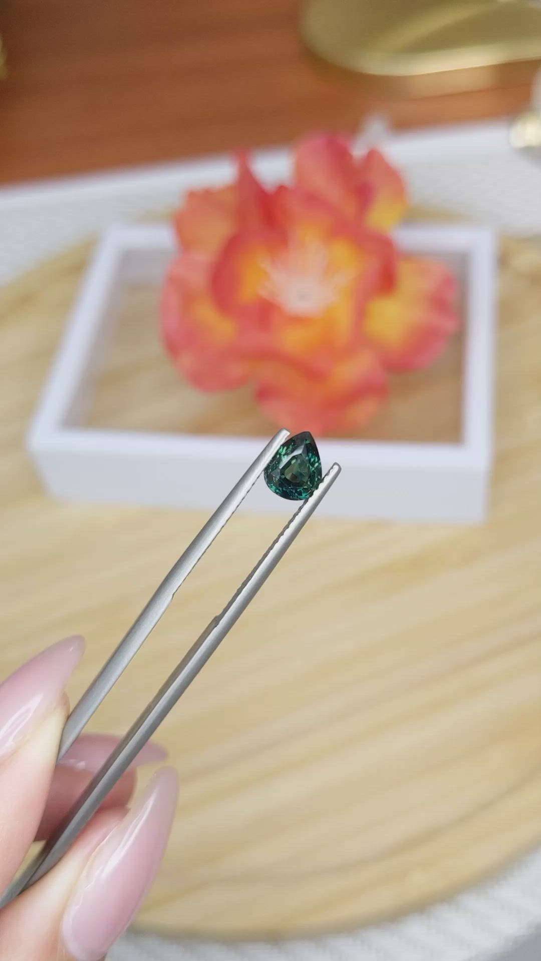 1.18 Ct. Bluish Green Sapphire from Madagascar Size Video