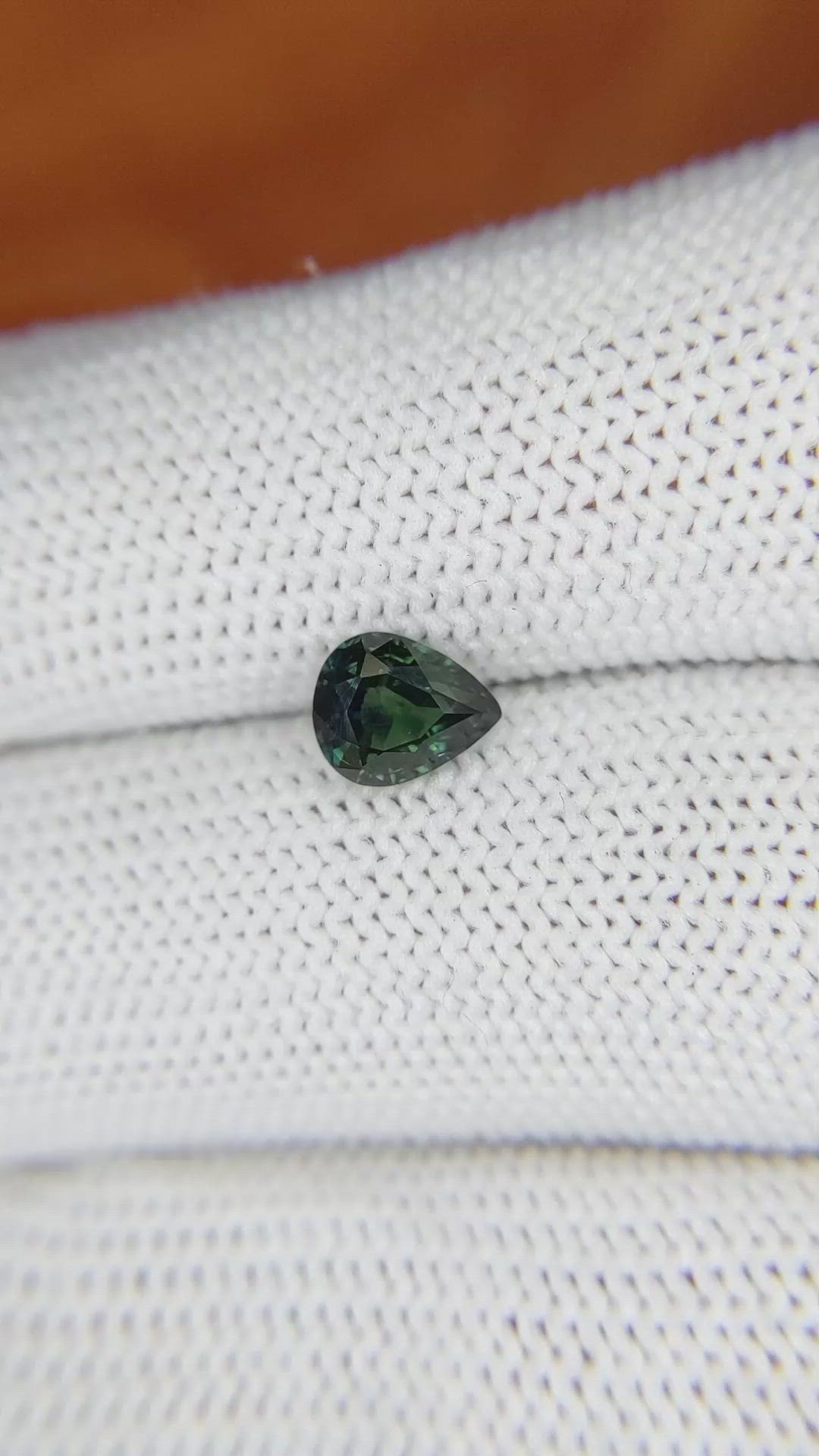 1.18 Ct. Bluish Green Sapphire from Madagascar Size Video