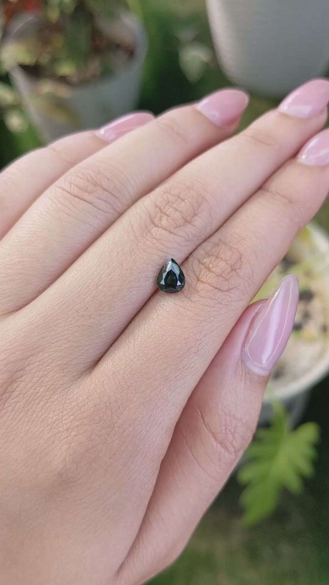 1.18 Ct. Bluish Green Sapphire from Madagascar Size Video