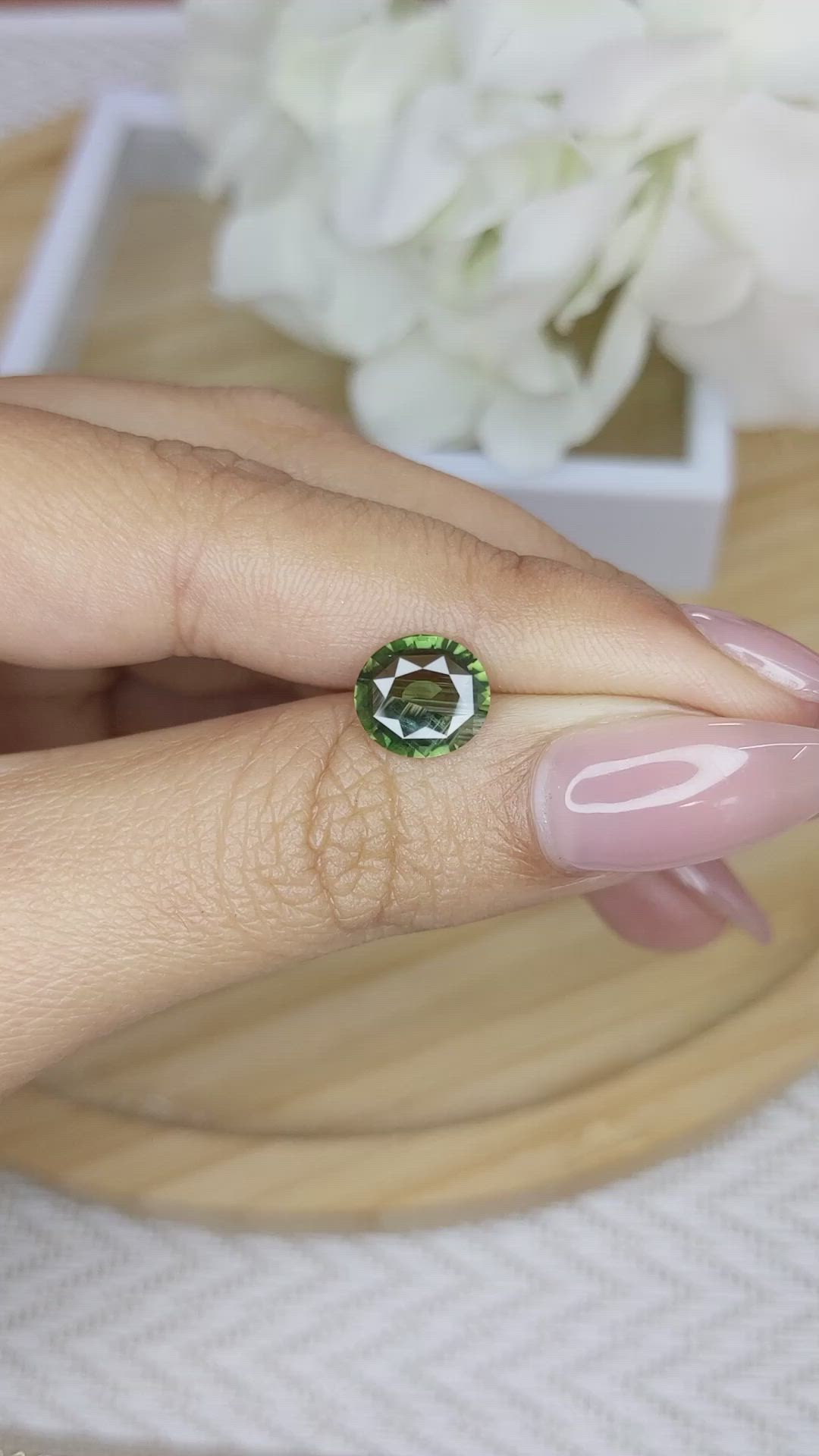 2.22 Ct. Yellowish Green Sapphire from Madagascar Size Video