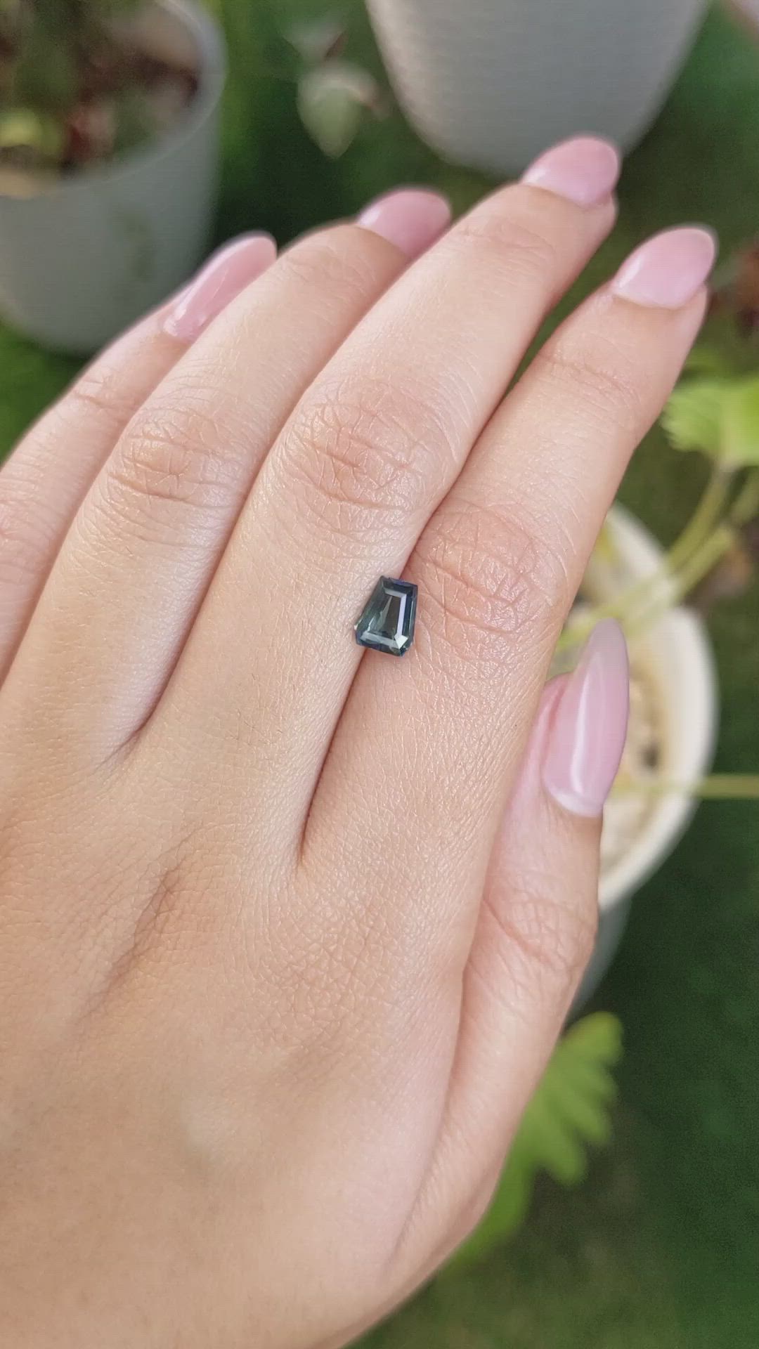 1.30 Ct. Greenish Blue Sapphire from Madagascar Size Video