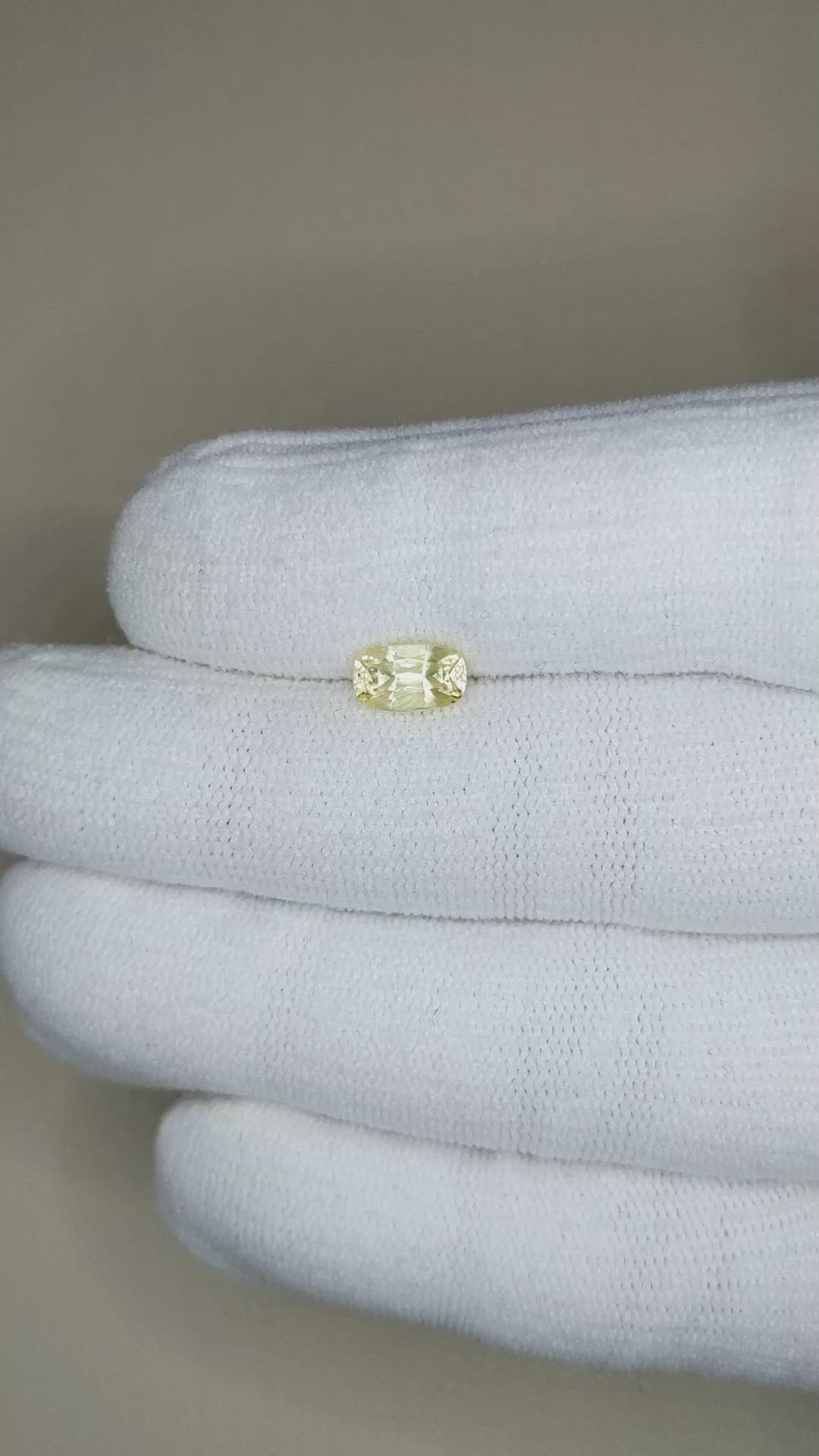 1.35 Ct. Yellow Sapphire from Ceylon (Sri Lanka) Size Video