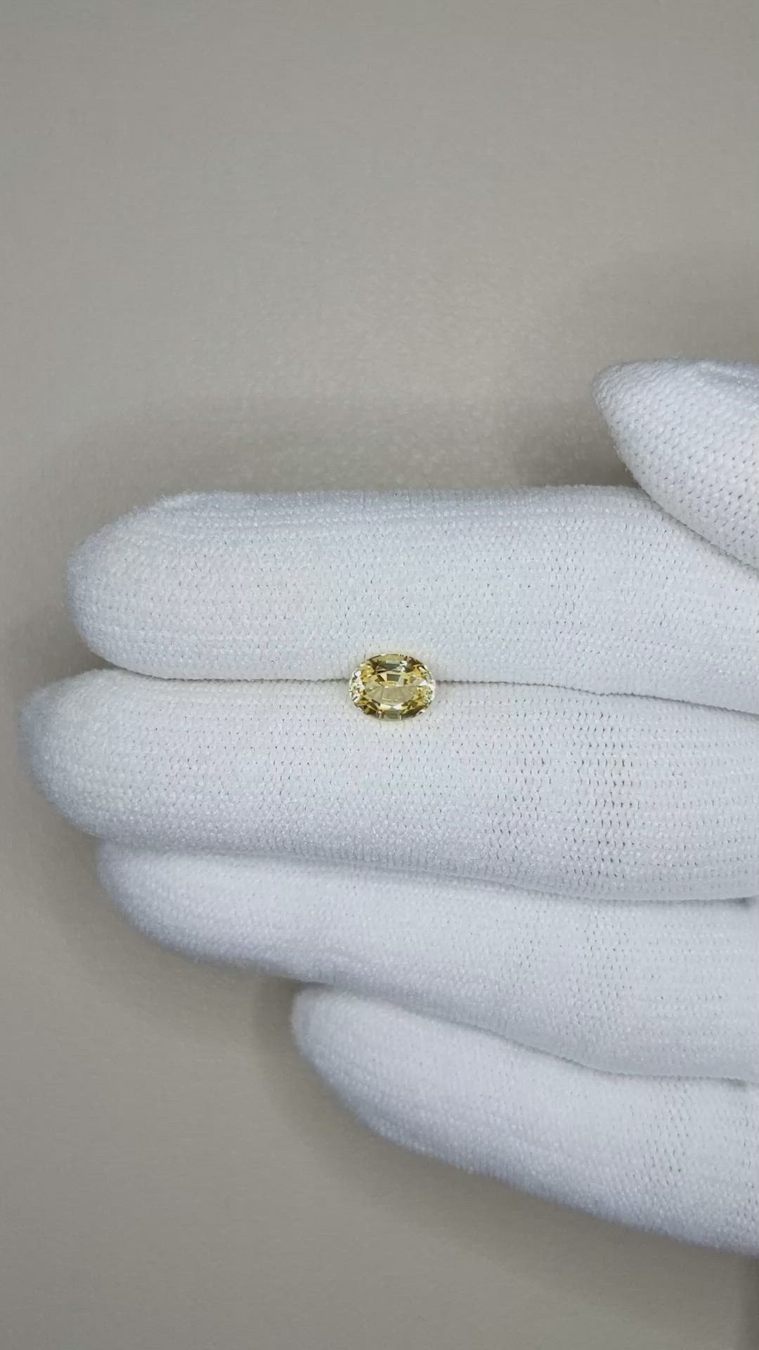 1.10 Ct. Yellow Sapphire from Ceylon (Sri Lanka) Size Video