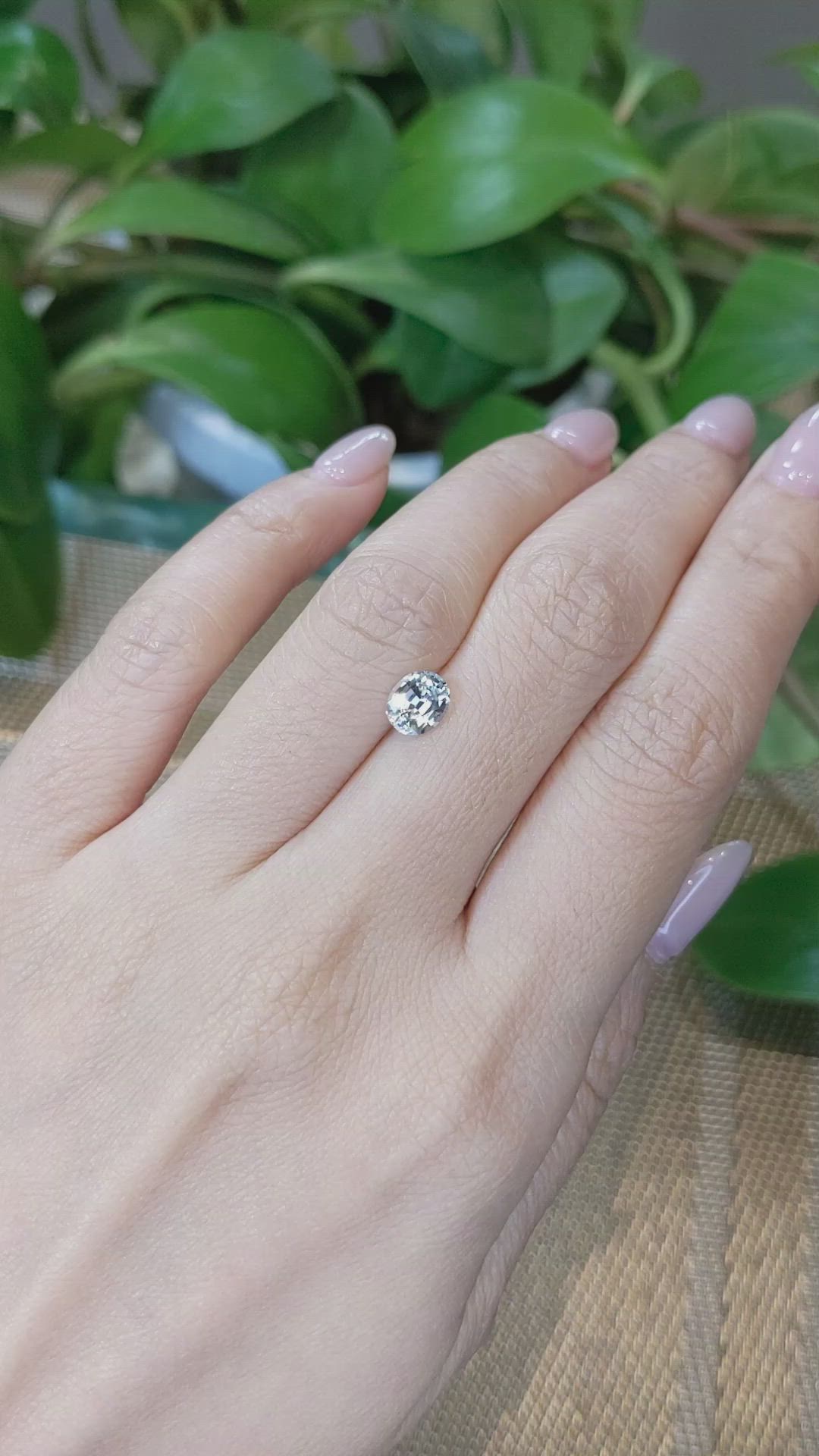 1.18 Ct. White Sapphire from Ceylon (Sri Lanka) Size Video