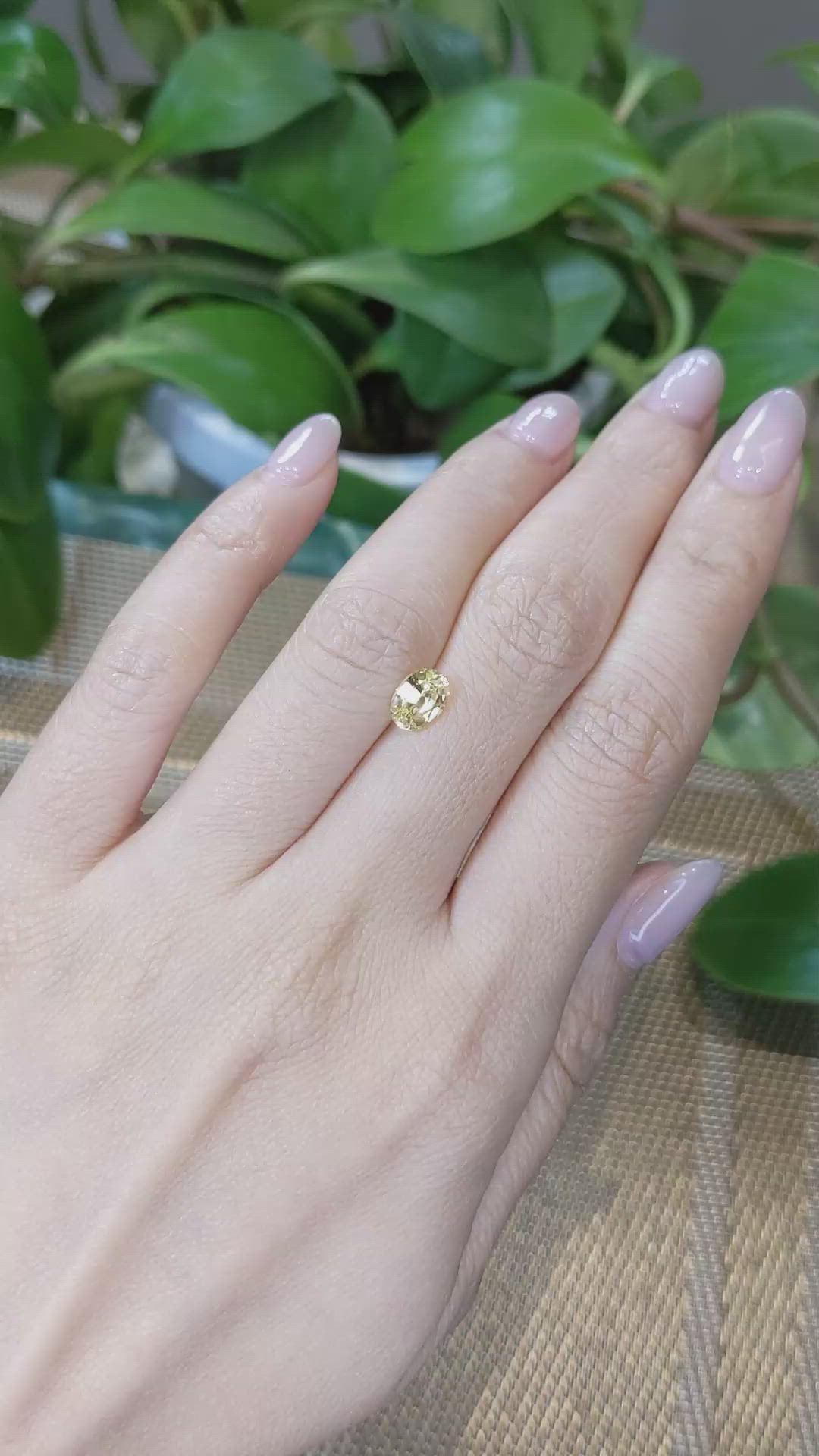 1.29 Ct. Yellow Sapphire from Ceylon (Sri Lanka) Size Video