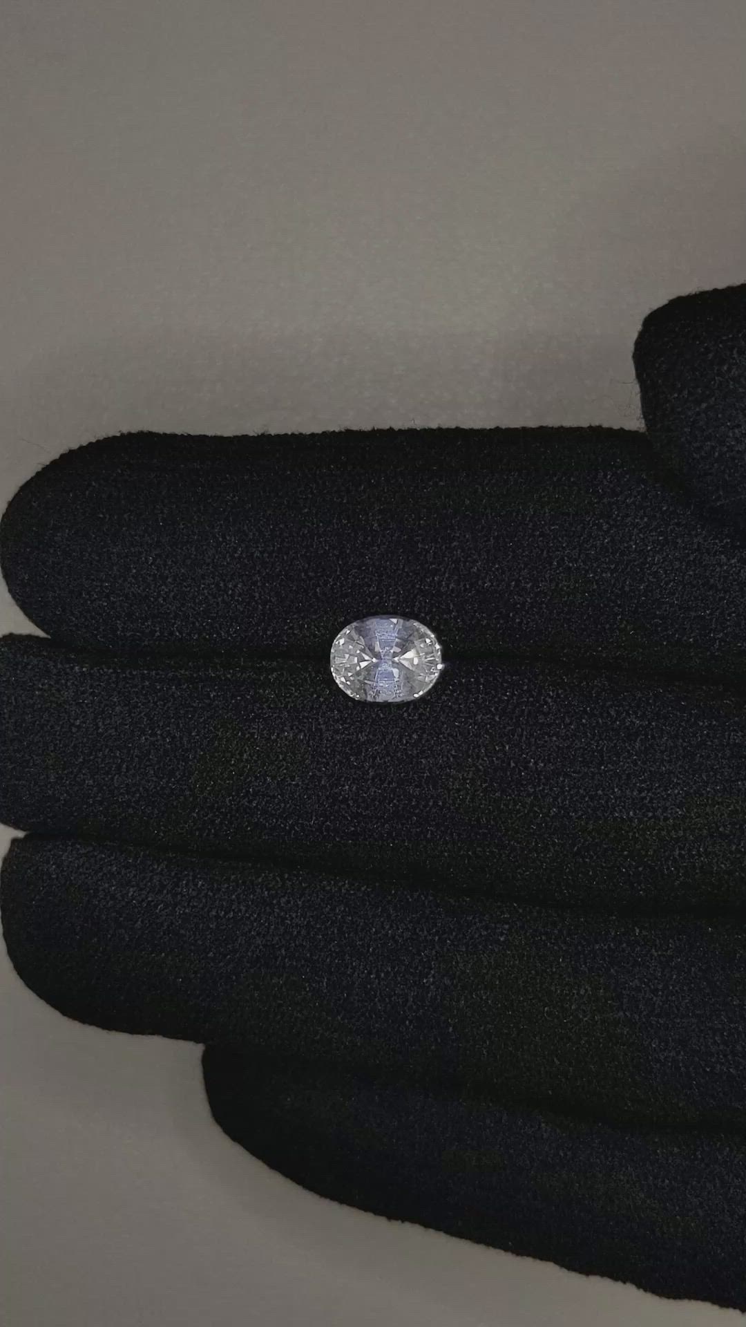 1.61 Ct. White Sapphire from Ceylon (Sri Lanka) Size Video