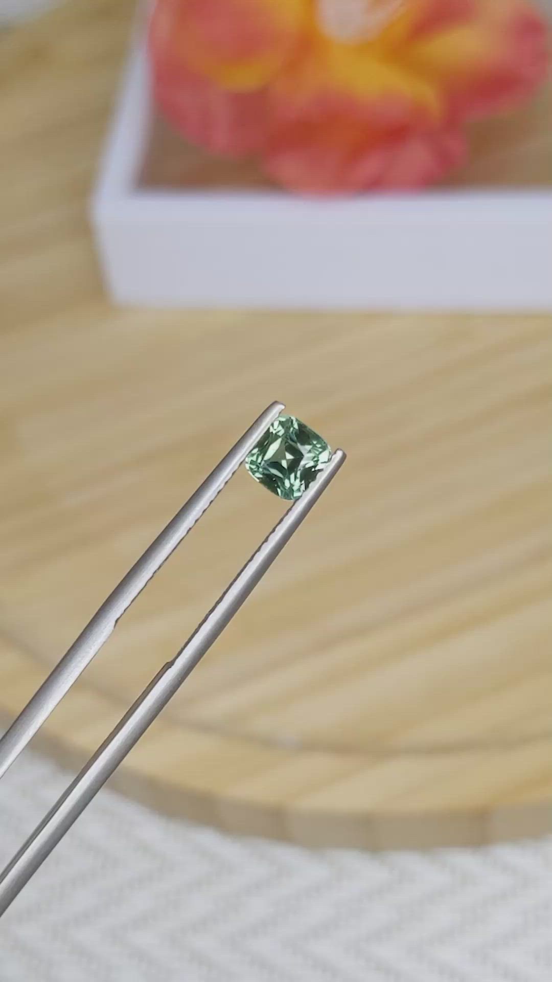 1.08 Ct. Bluish Green Sapphire from Madagascar Size Video