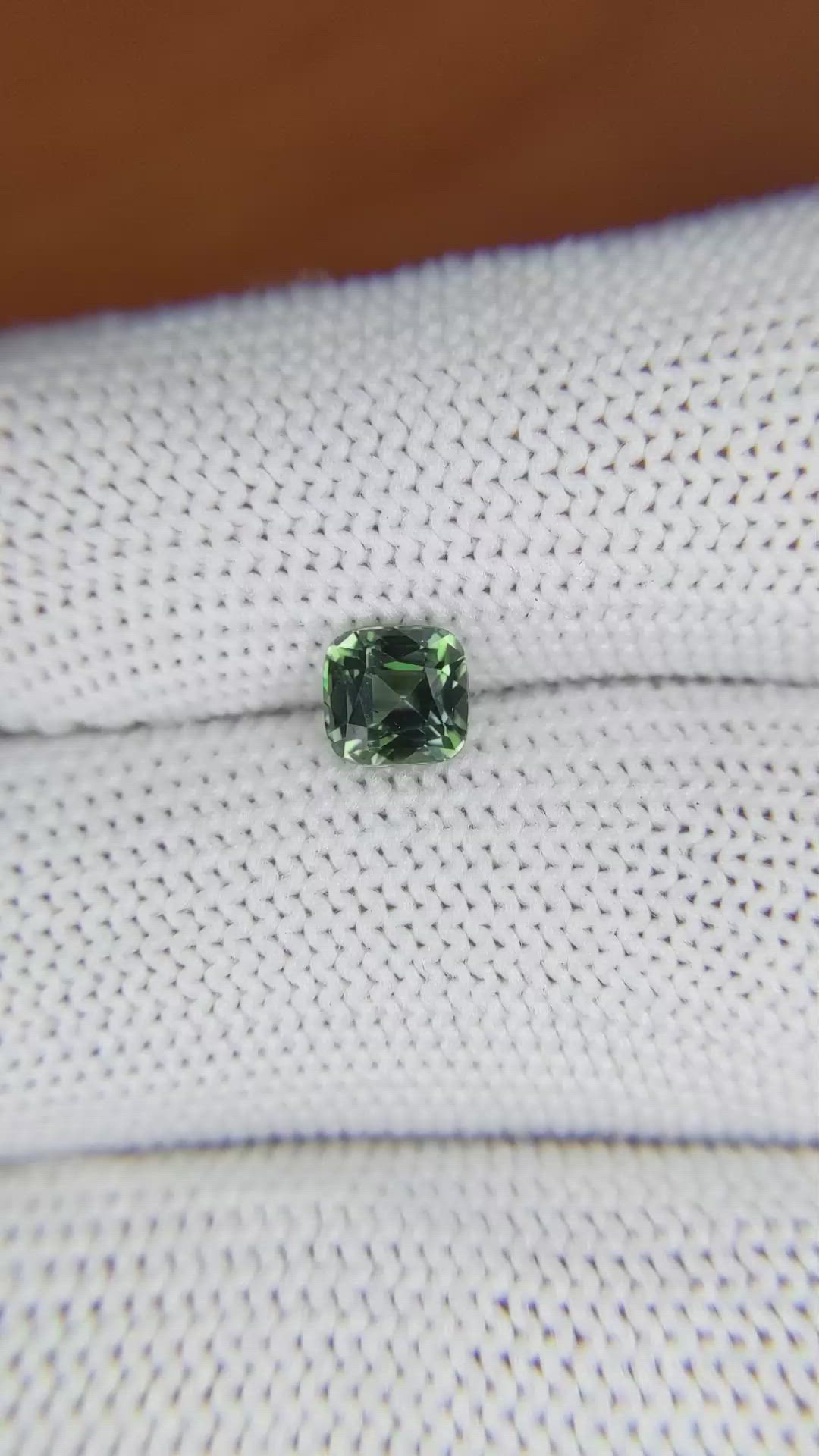 1.08 Ct. Bluish Green Sapphire from Madagascar Size Video