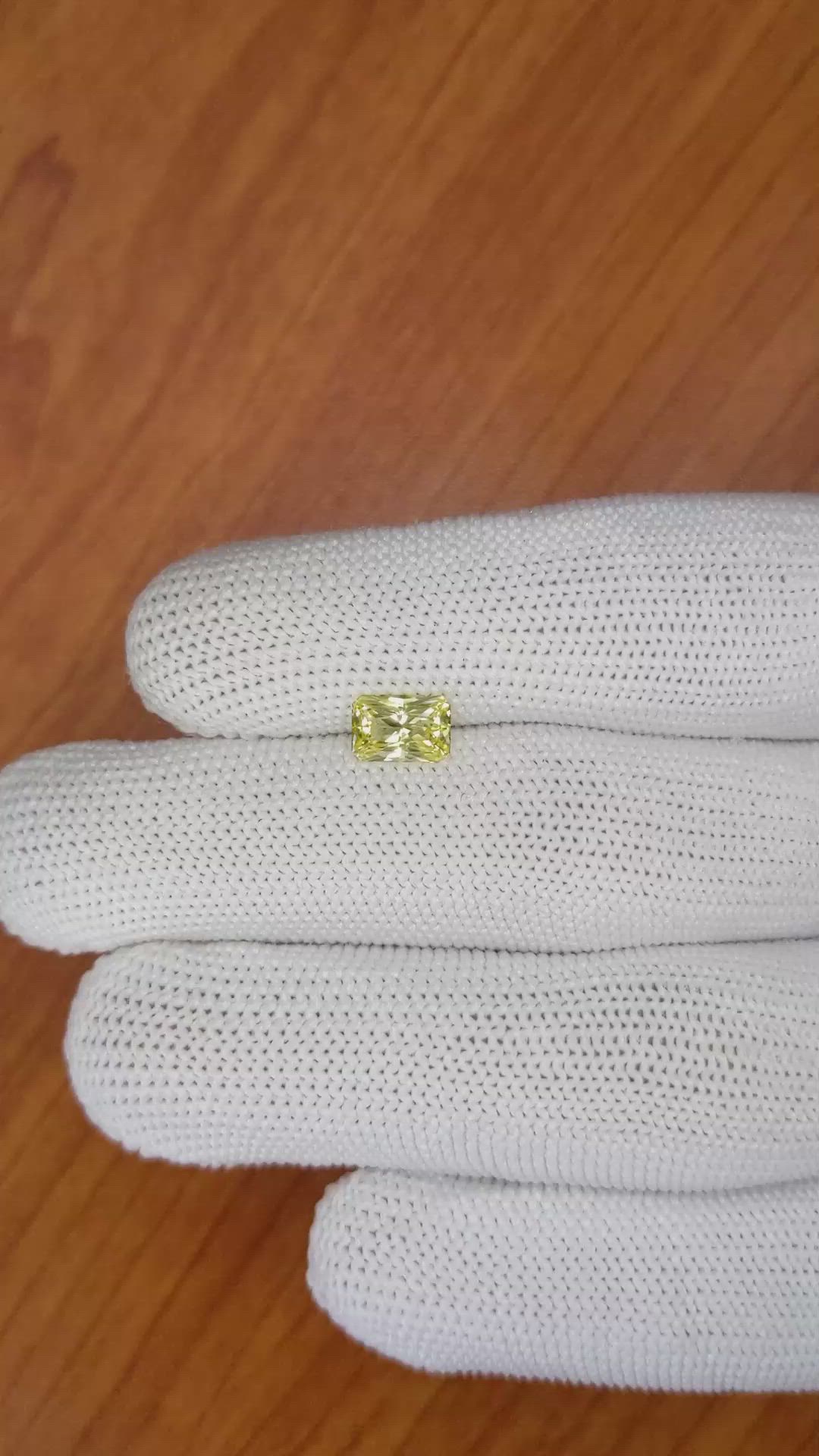 1.23 Ct. Yellow Sapphire from Ceylon (Sri Lanka) Size Video