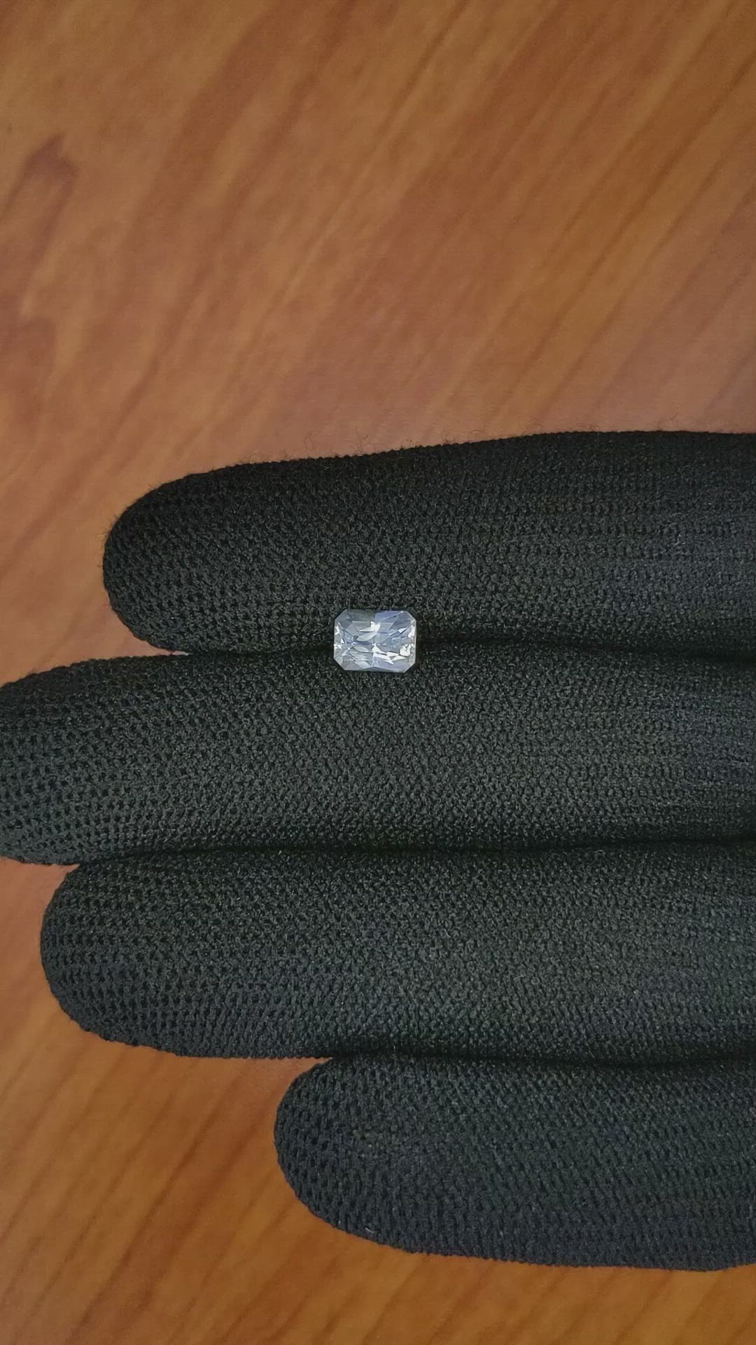 1.12 Ct. White Sapphire from Ceylon (Sri Lanka) Size Video