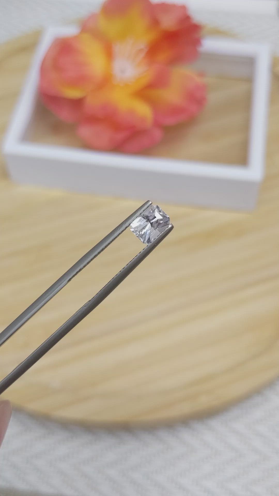 1.12 Ct. White Sapphire from Ceylon (Sri Lanka) Size Video