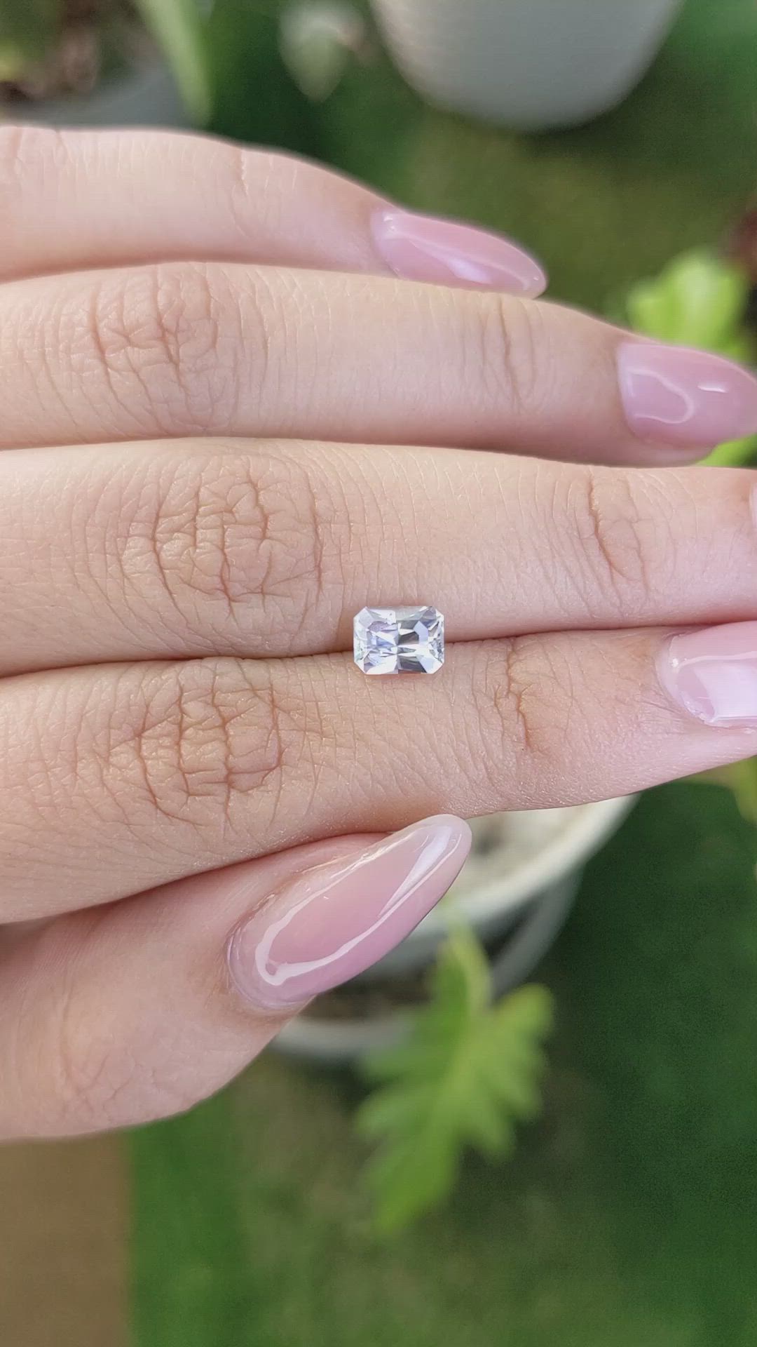 1.12 Ct. White Sapphire from Ceylon (Sri Lanka) Size Video