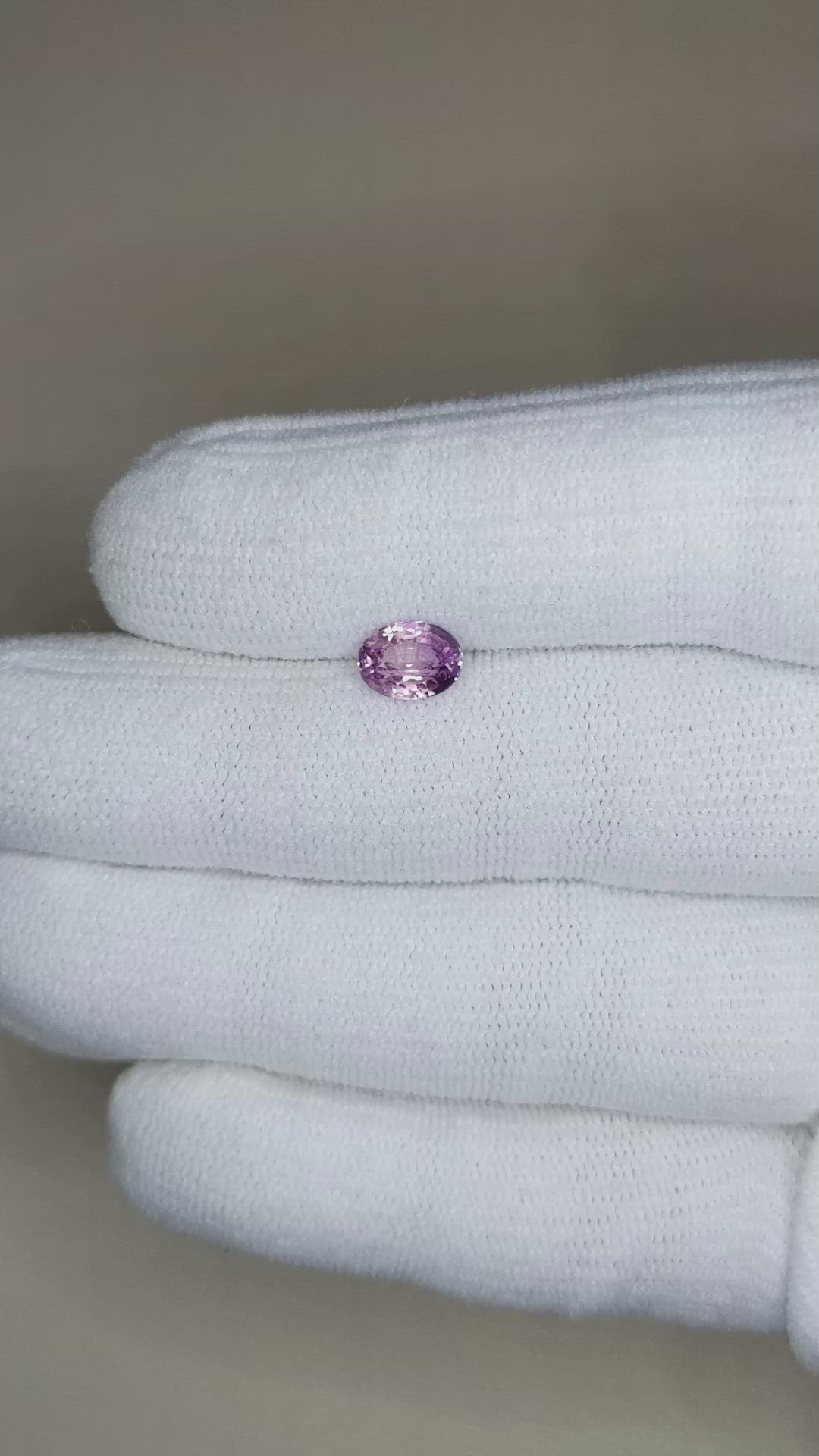 1.33 Ct. Pinkish Purple Sapphire from Ceylon (Sri Lanka) Size Video