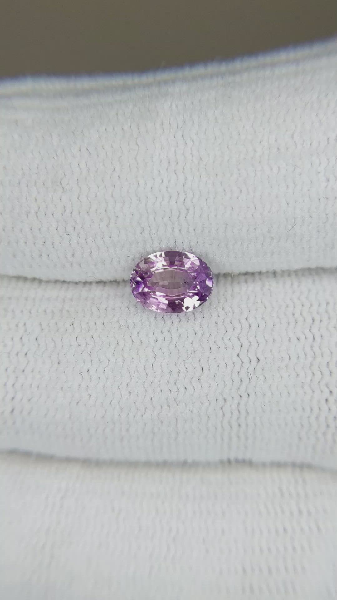 1.33 Ct. Pinkish Purple Sapphire from Ceylon (Sri Lanka) Size Video