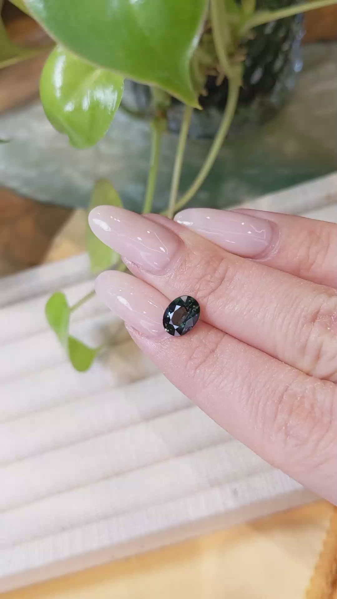 1.79 Ct. Greenish Blue Sapphire from Ceylon (Sri Lanka) Size Video