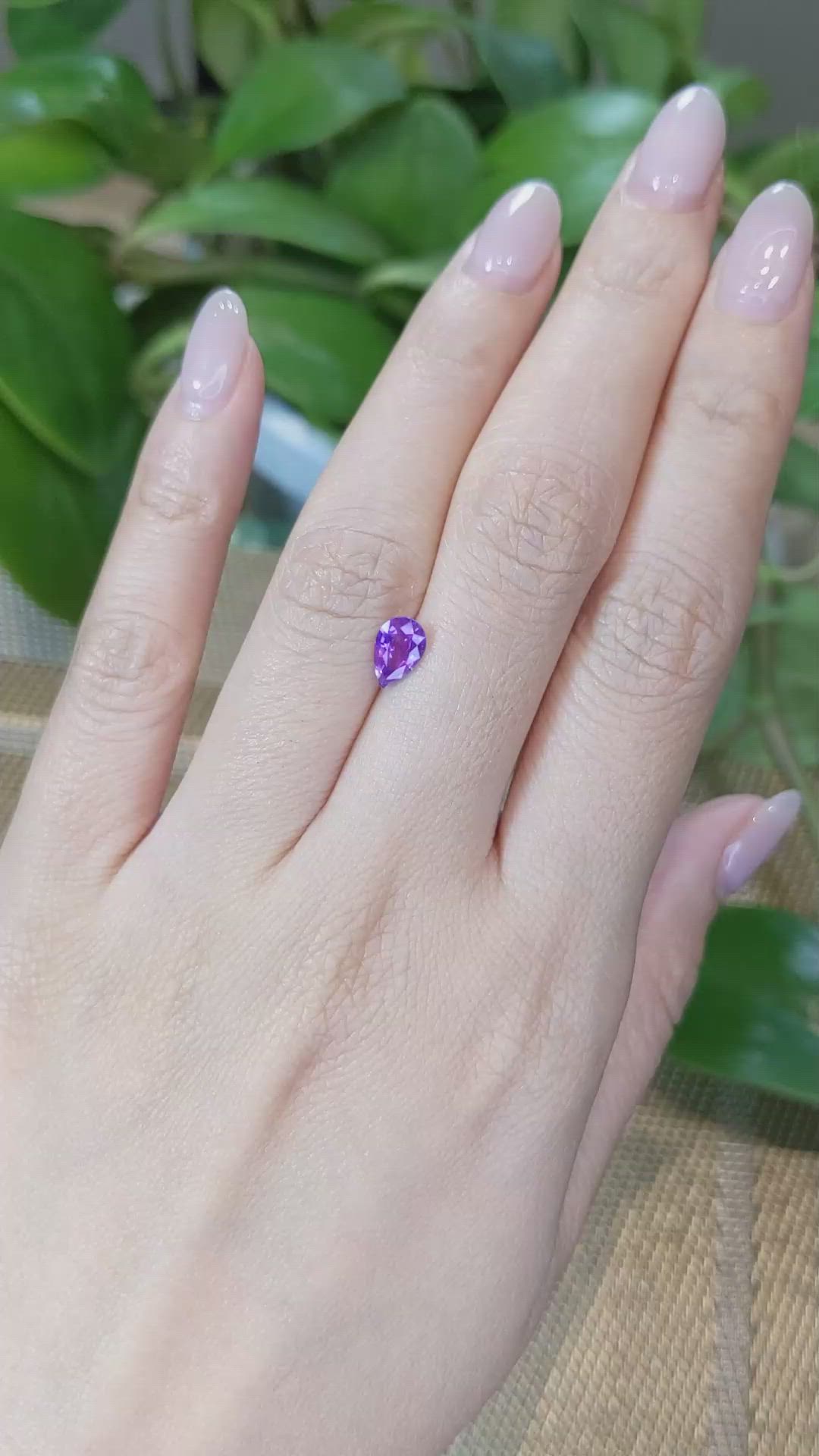 0.89 Ct. Purple Sapphire from Ceylon (Sri Lanka) Size Video