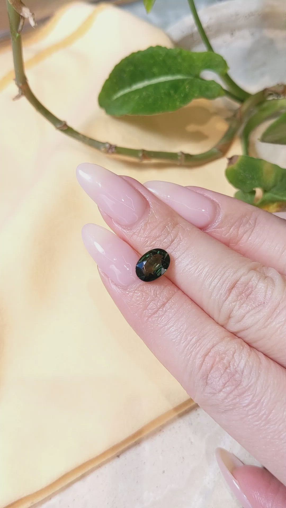 2.10 Ct. Bluish Green Sapphire from Ceylon (Sri Lanka) Size Video