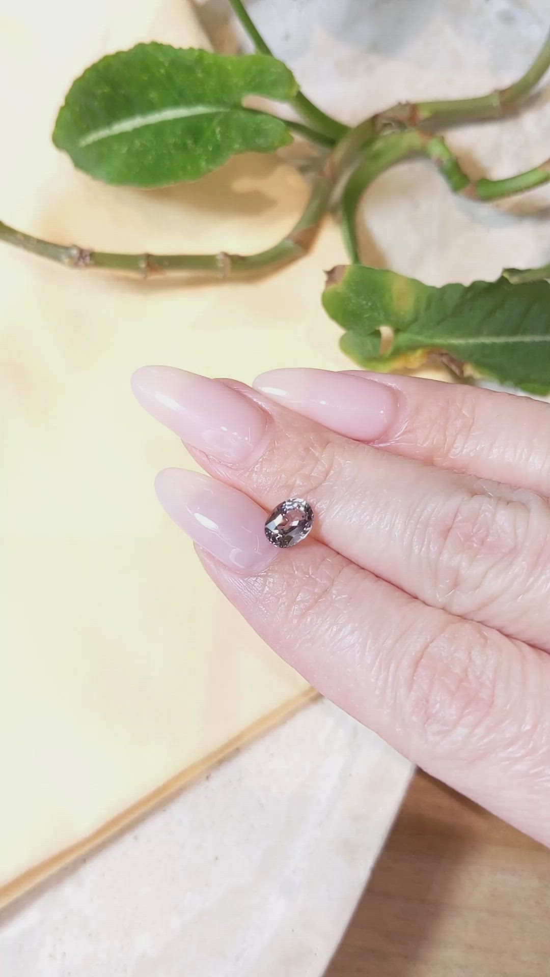 1.29 Ct. Peach Sapphire from Ceylon (Sri Lanka) Size Video