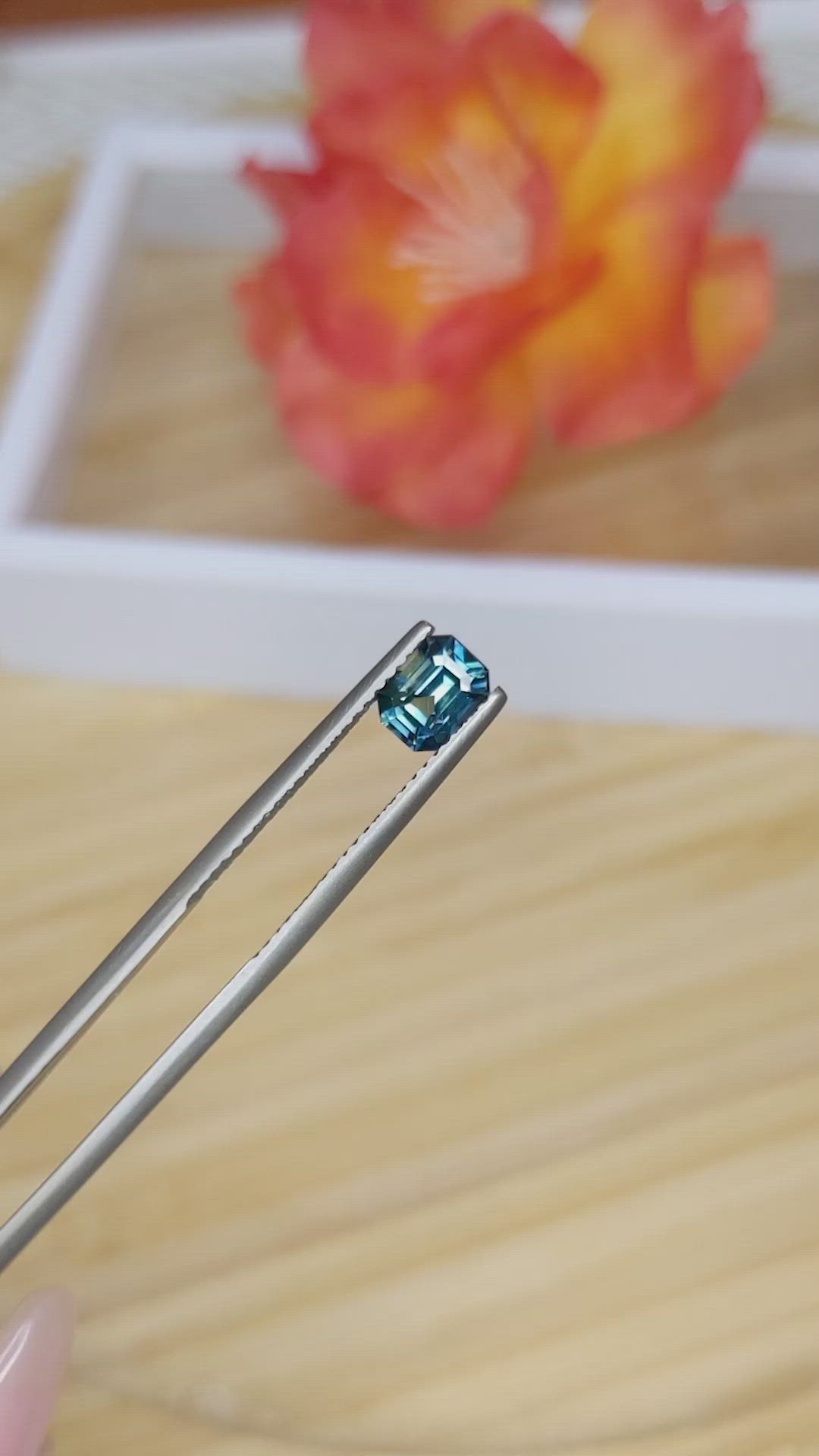 1.05 Ct. Greenish Blue Sapphire from Madagascar Size Video