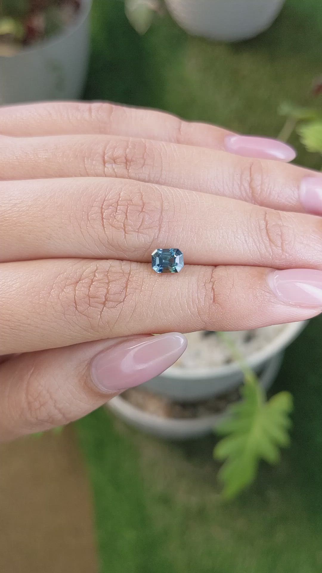 1.05 Ct. Greenish Blue Sapphire from Madagascar Size Video