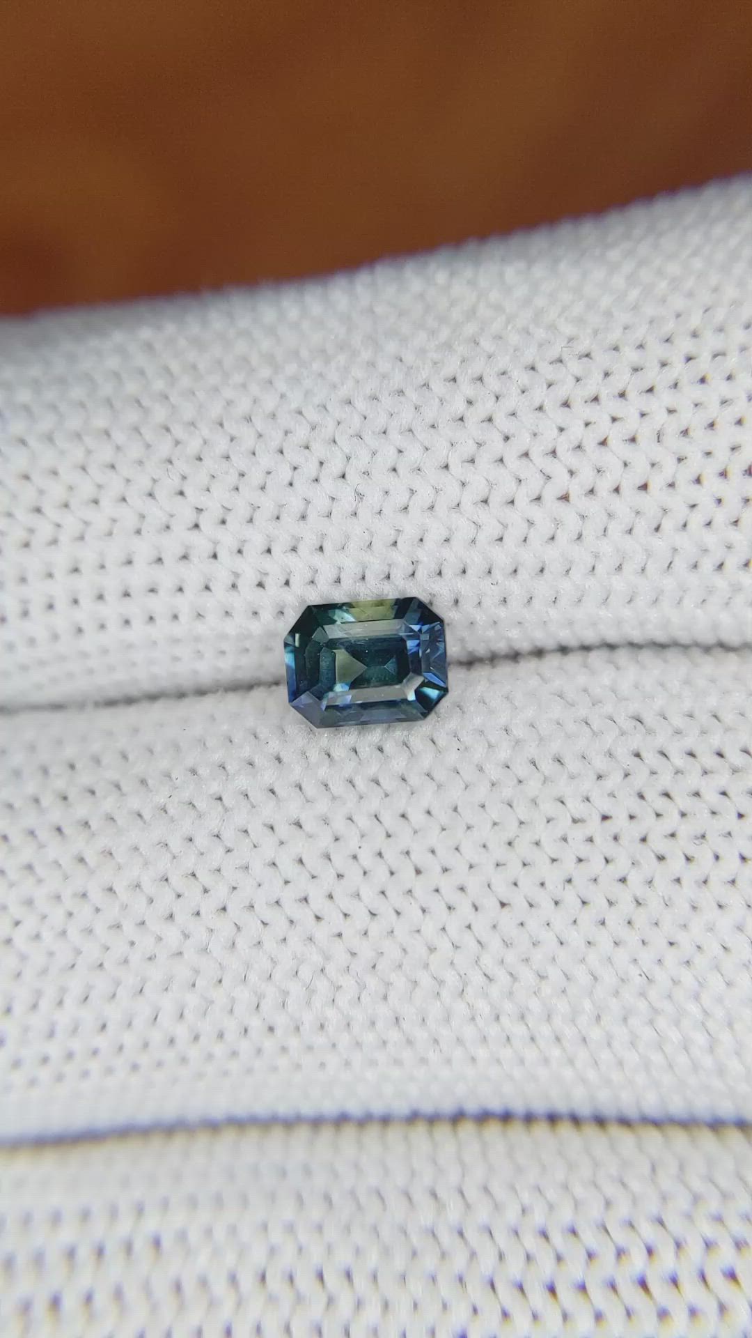 1.05 Ct. Greenish Blue Sapphire from Madagascar Size Video