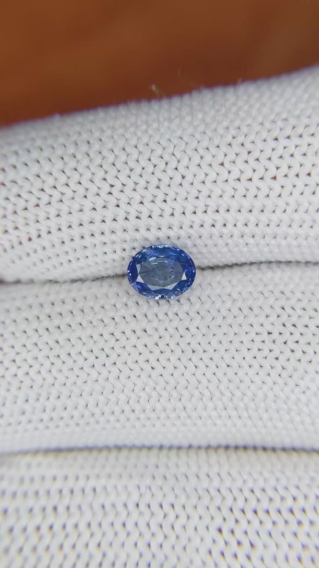 0.80 Ct. Blue Sapphire from Ceylon (Sri Lanka) Size Video