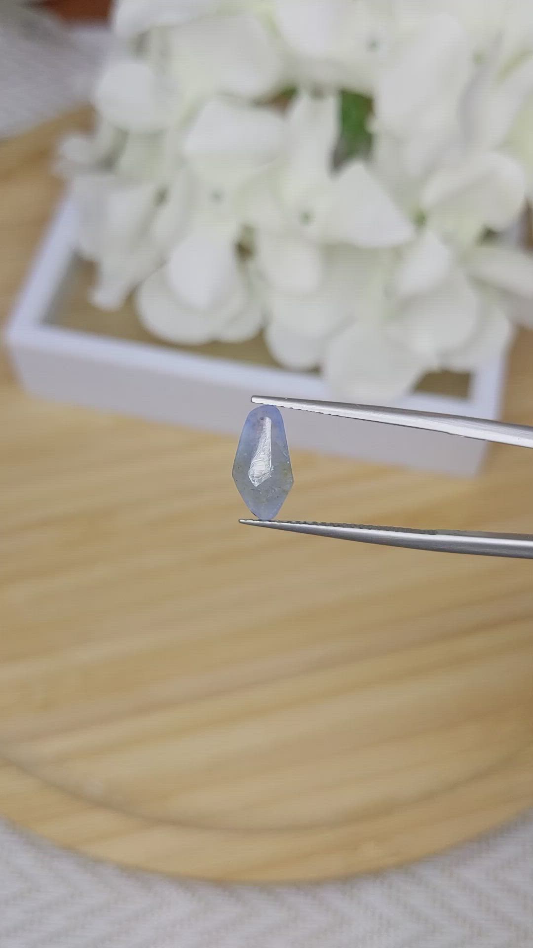 3.26 Ct. Blue Rough Sapphire Crystal from Ceylon (Sri Lanka) Size Video