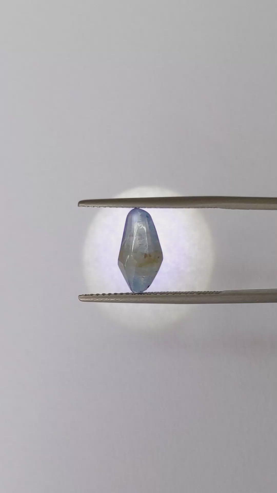 3.26 Ct. Blue Rough Sapphire Crystal from Ceylon (Sri Lanka) Size Video