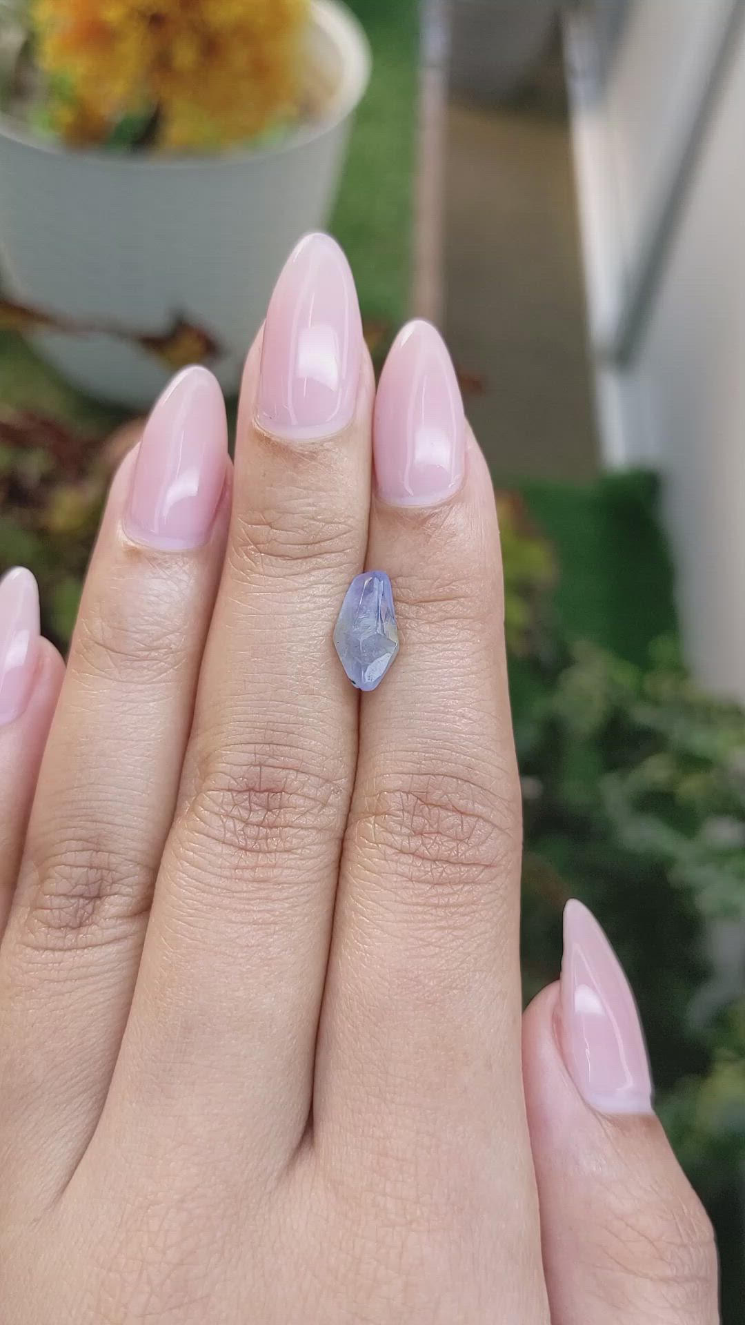 3.26 Ct. Blue Rough Sapphire Crystal from Ceylon (Sri Lanka) Size Video