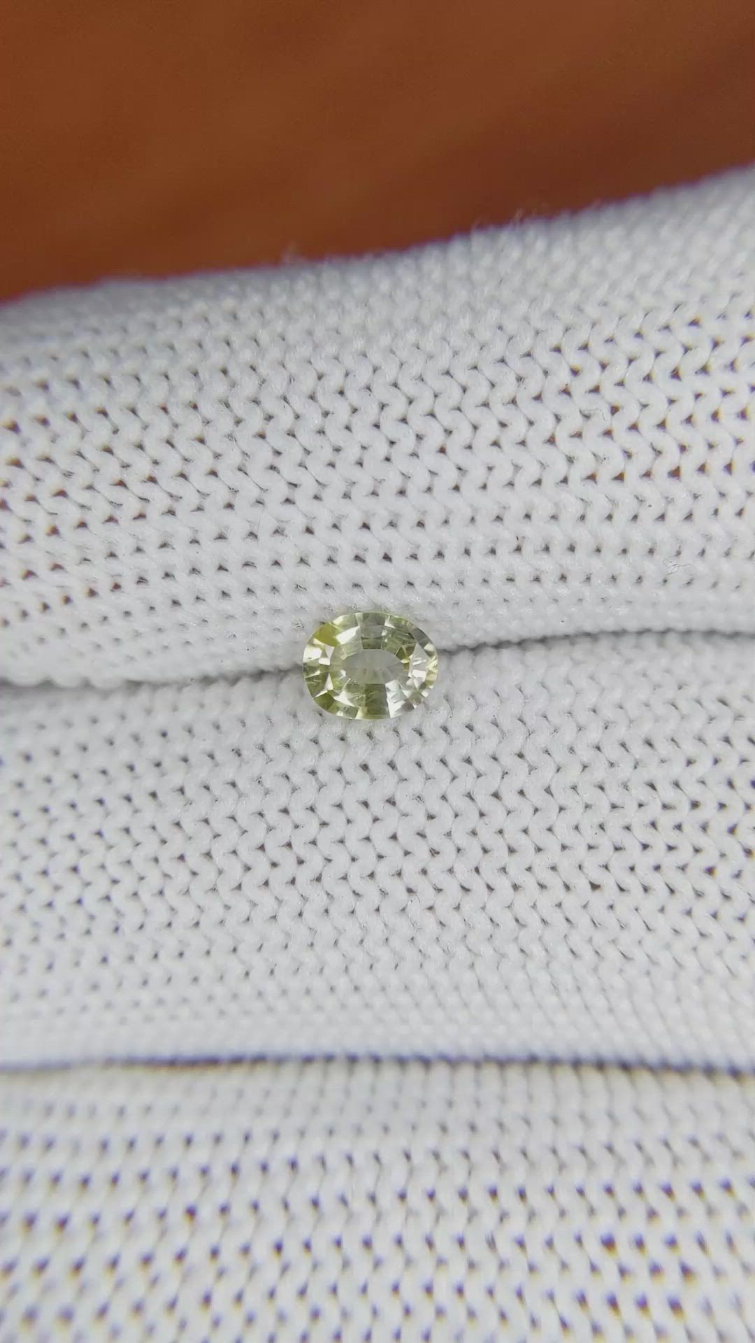 0.50 Ct. Yellow Sapphire from Ceylon (Sri Lanka) Size Video
