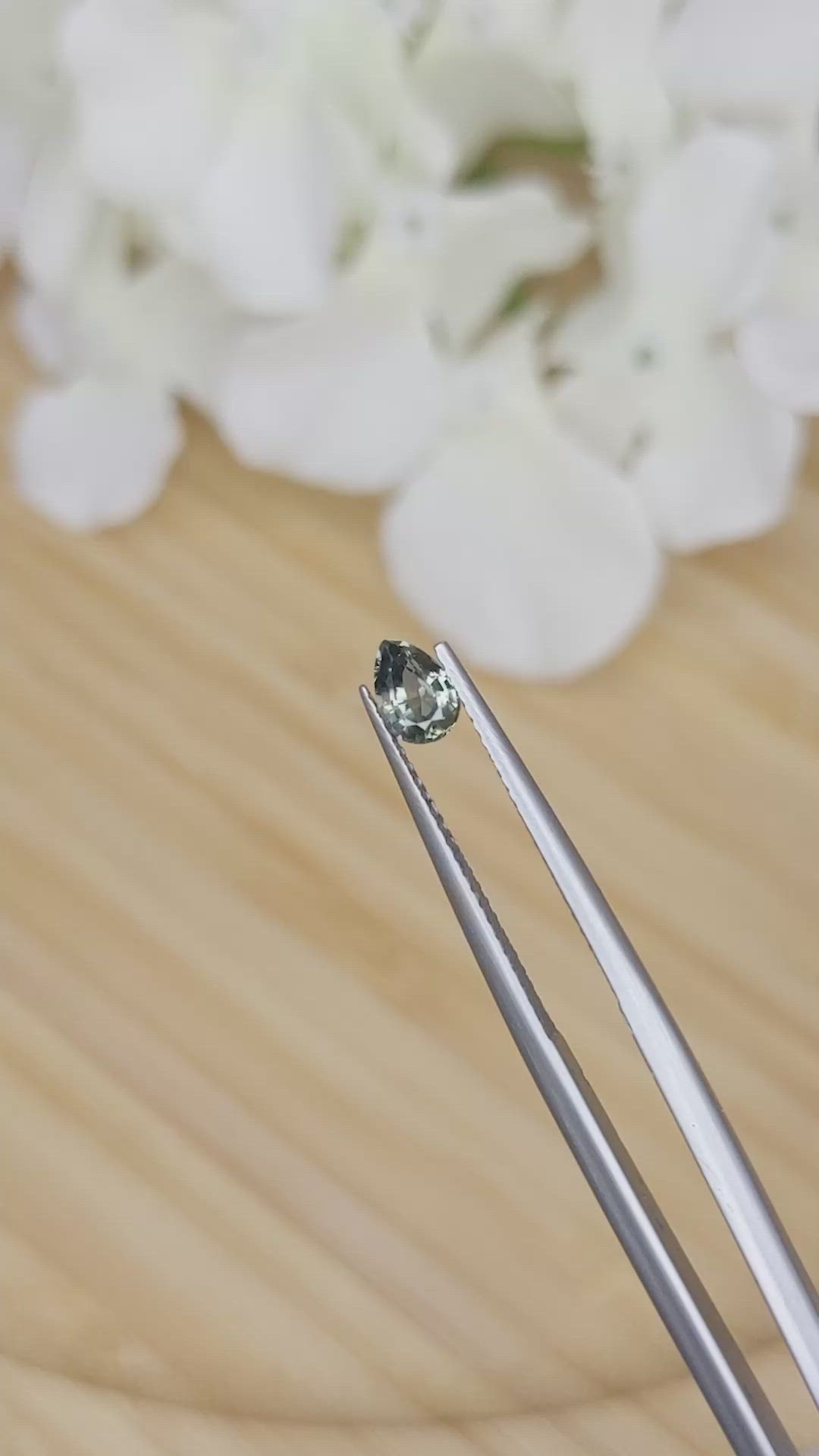 0.53 Ct. Bluish Green Sapphire from Ceylon (Sri Lanka) Size Video