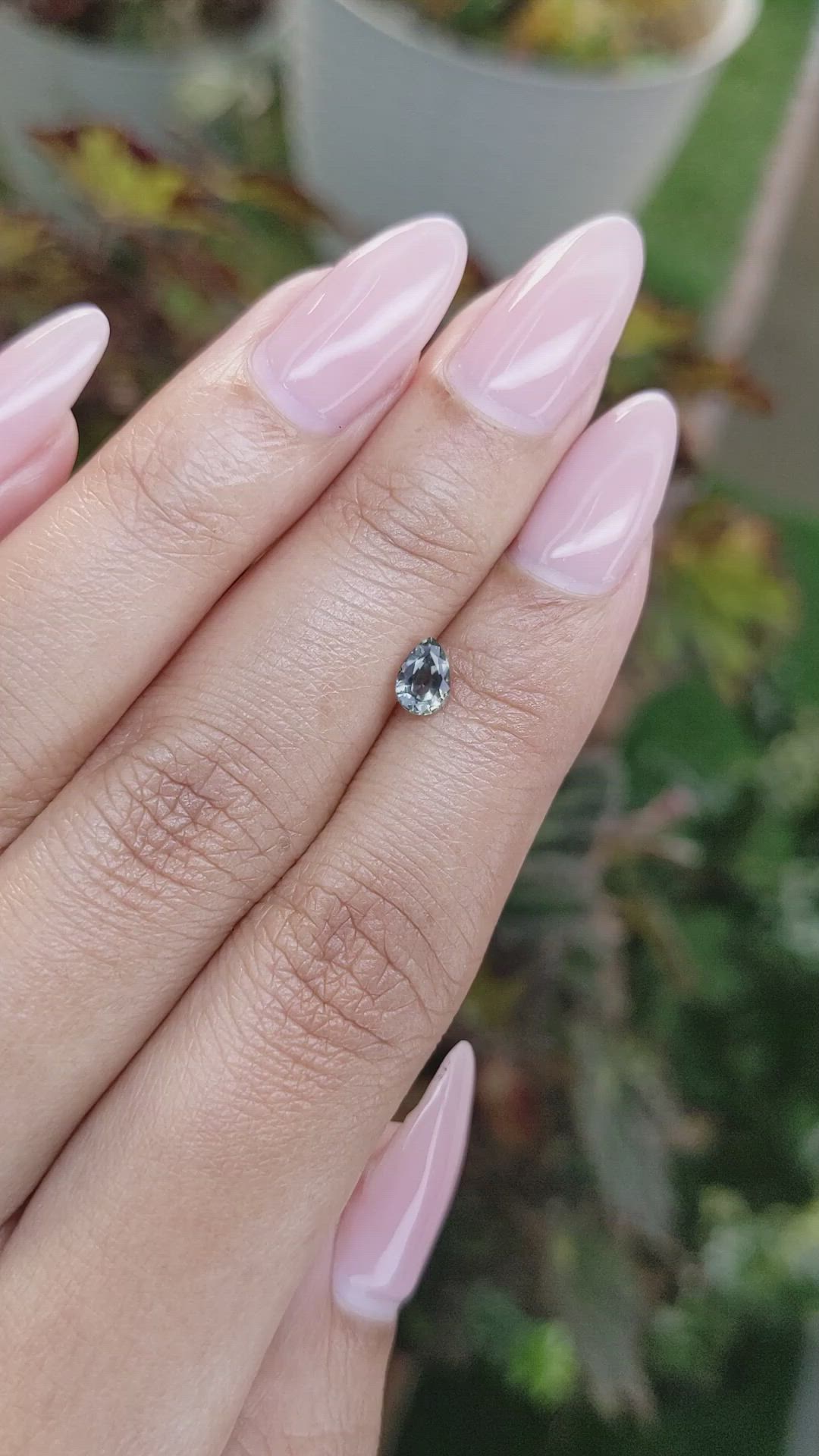 0.53 Ct. Bluish Green Sapphire from Ceylon (Sri Lanka) Size Video