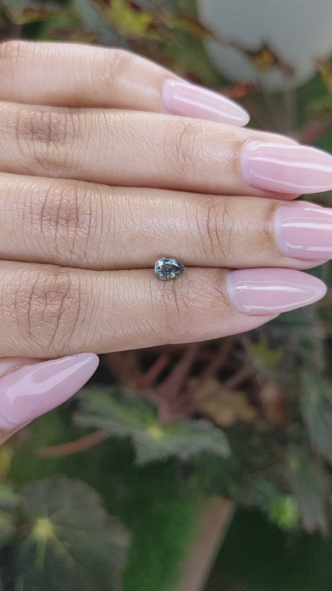 0.53 Ct. Bluish Green Sapphire from Ceylon (Sri Lanka) Size Video