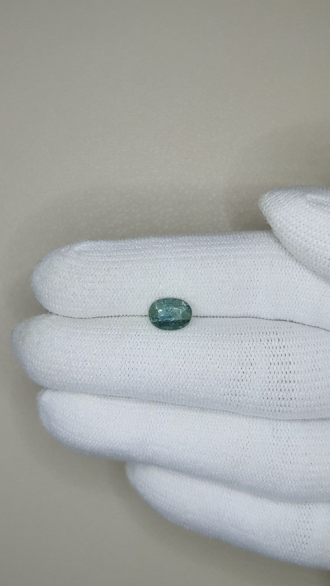 1.18 Ct. Bluish Green Sapphire from Thailand Size Video