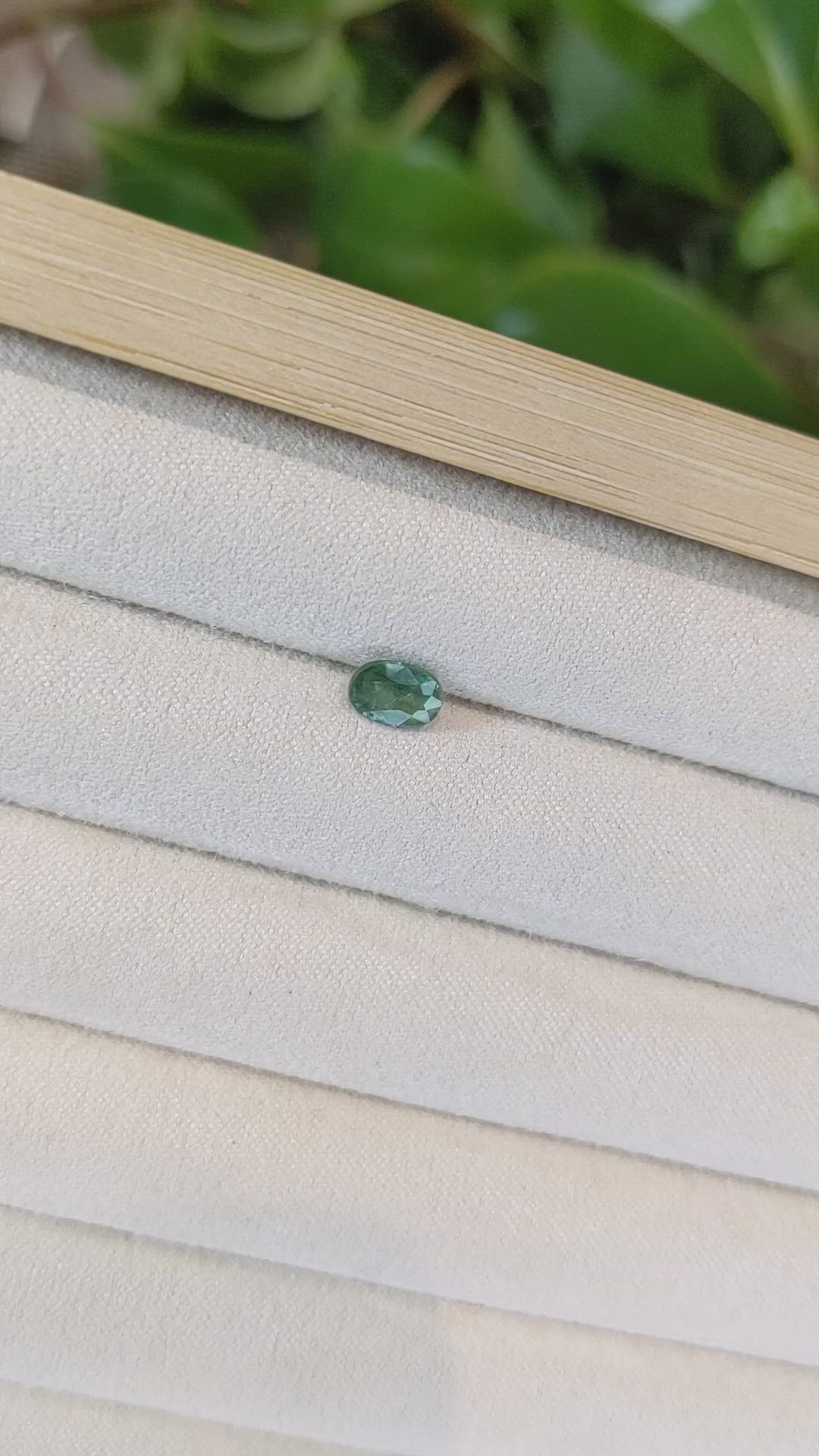 0.88 Ct. Green Sapphire from Thailand Size Video
