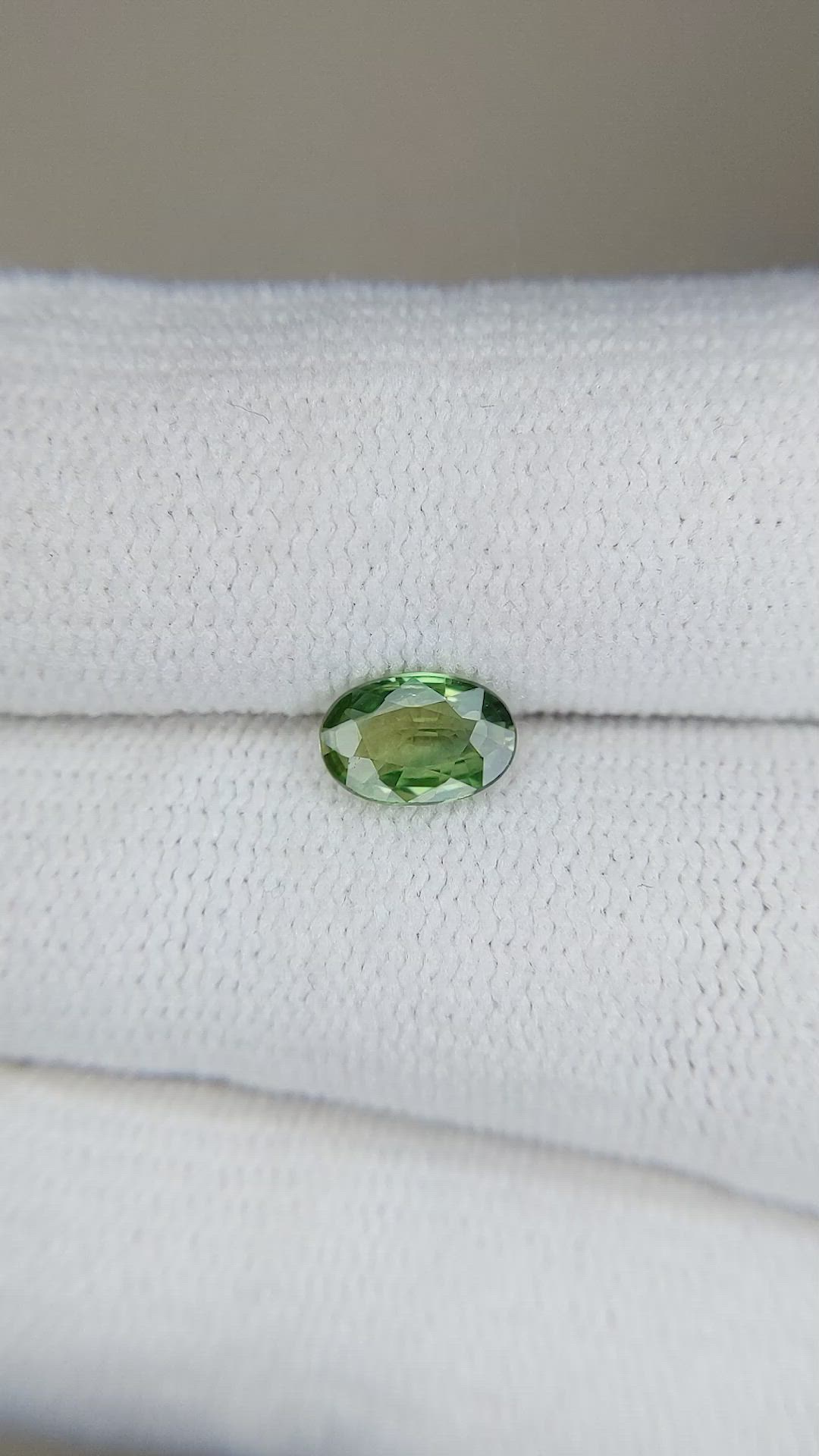 0.70 Ct. Green Sapphire from Thailand Size Video