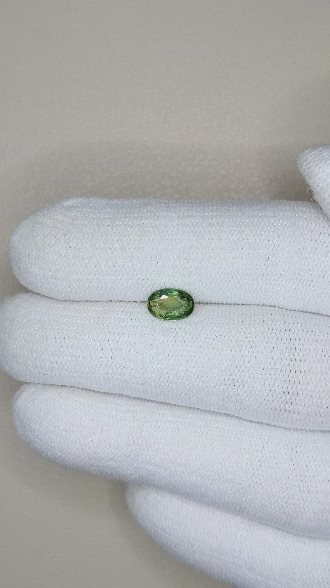 0.70 Ct. Green Sapphire from Thailand Size Video