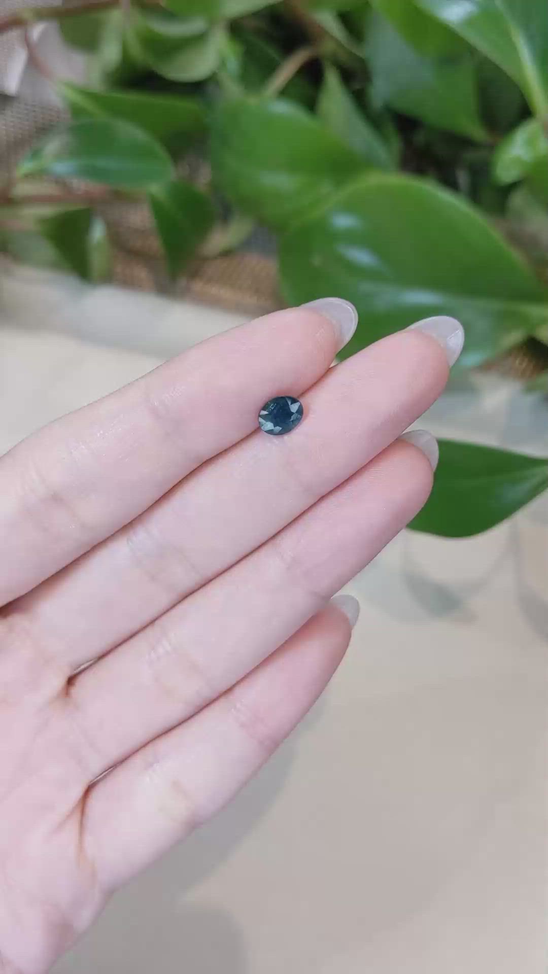 0.83 Ct. Greyish Blue Sapphire from Thailand Size Video
