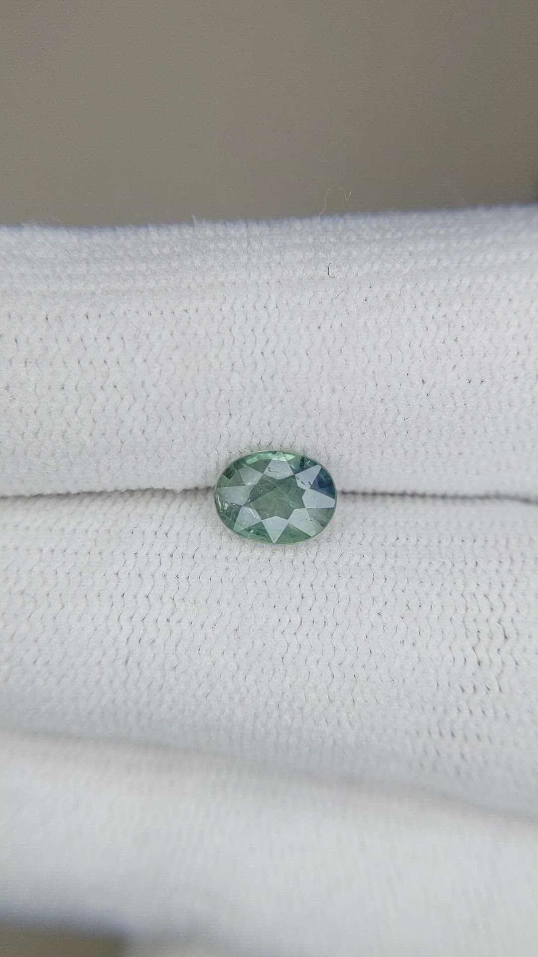 0.78 Ct. Bluish Green Sapphire from Thailand Size Video