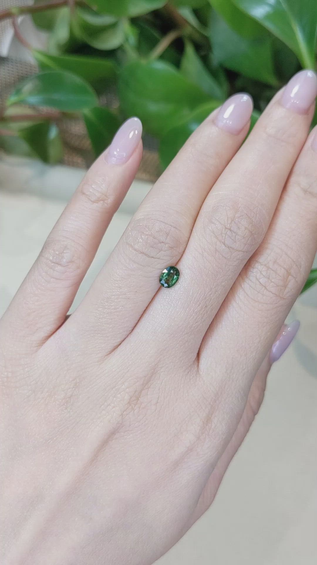 0.61 Ct. Green Sapphire from Madagascar Size Video