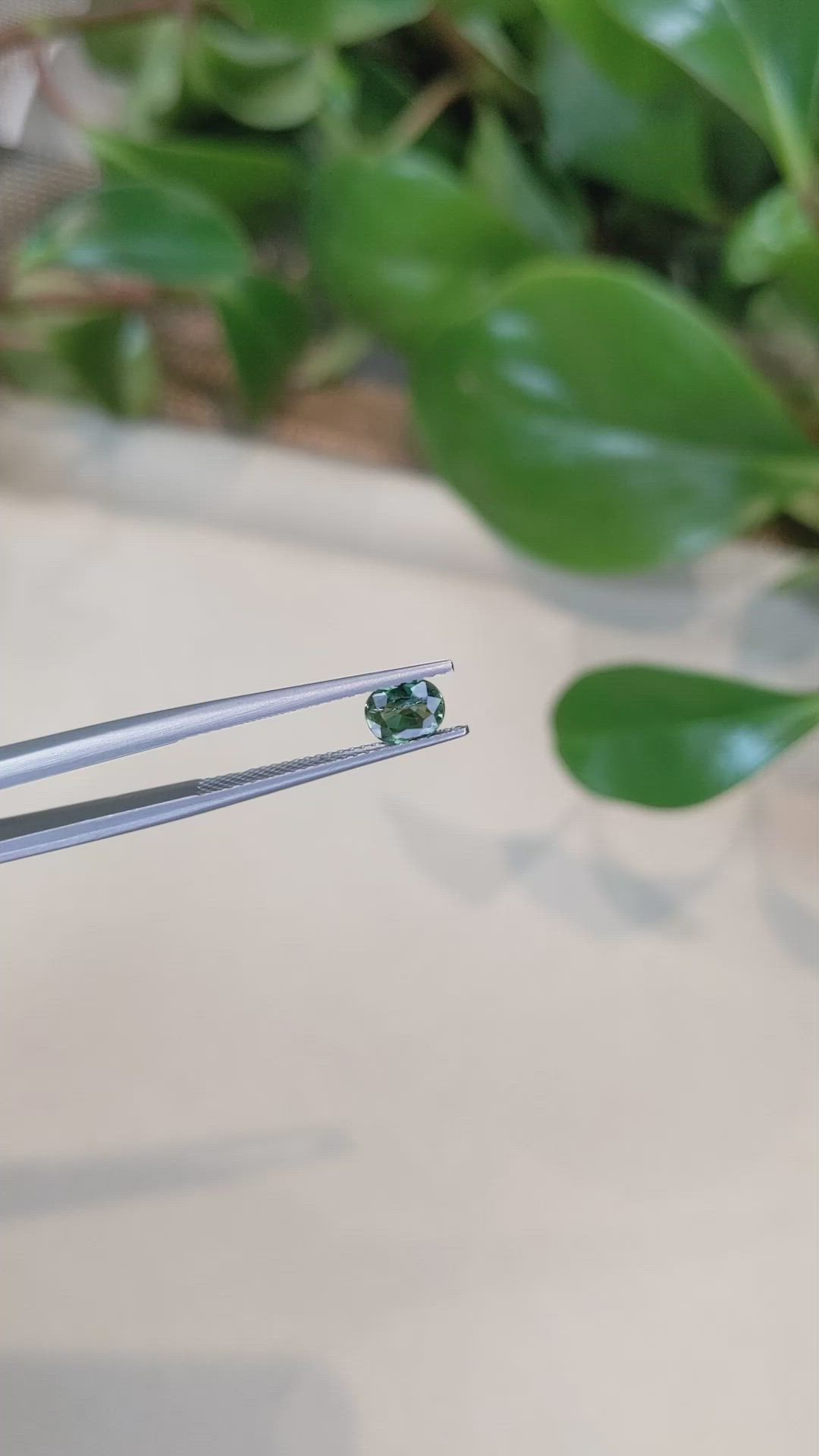 0.66 Ct. Bluish Green Sapphire from Madagascar Size Video
