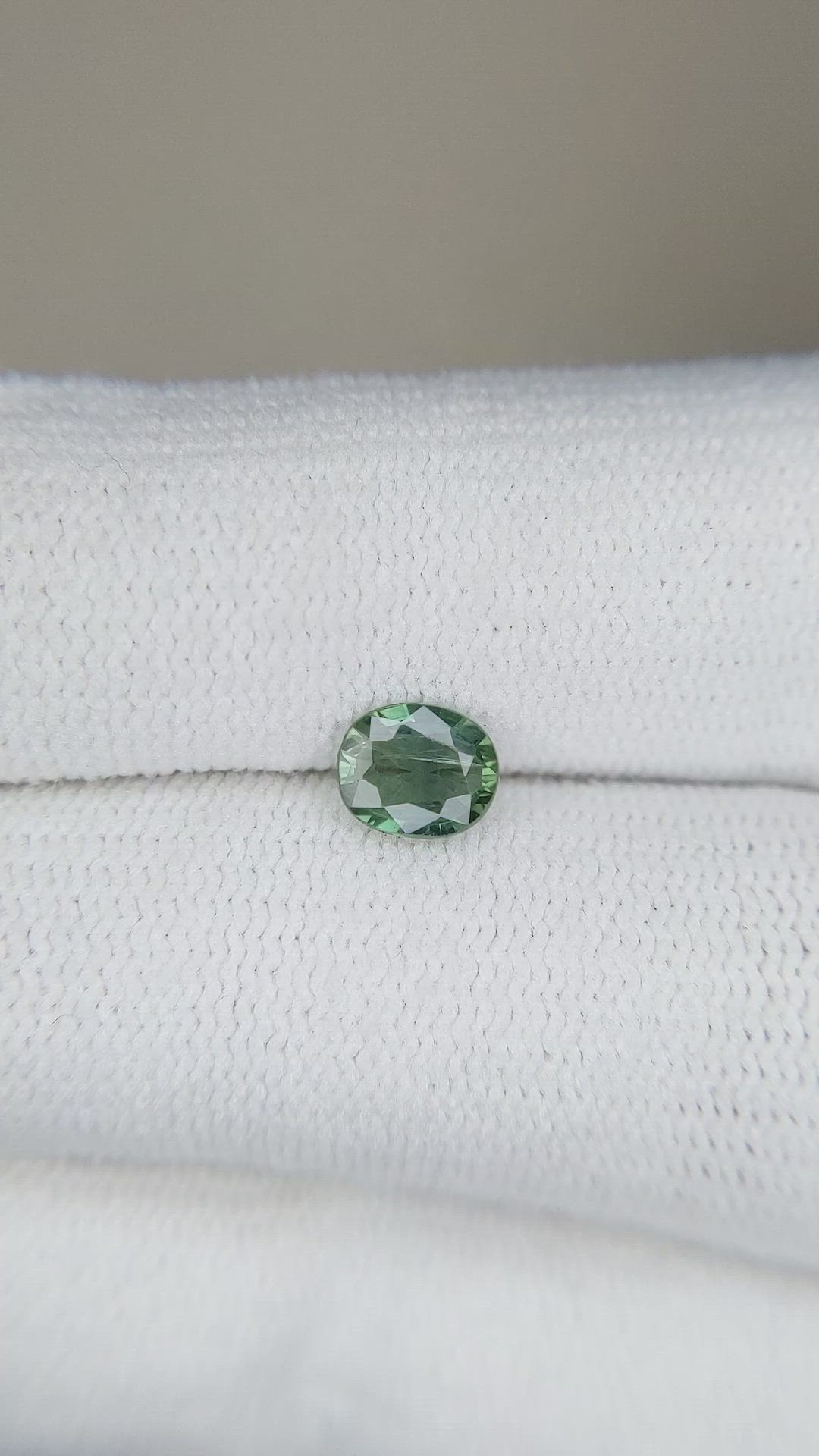 0.66 Ct. Bluish Green Sapphire from Madagascar Size Video