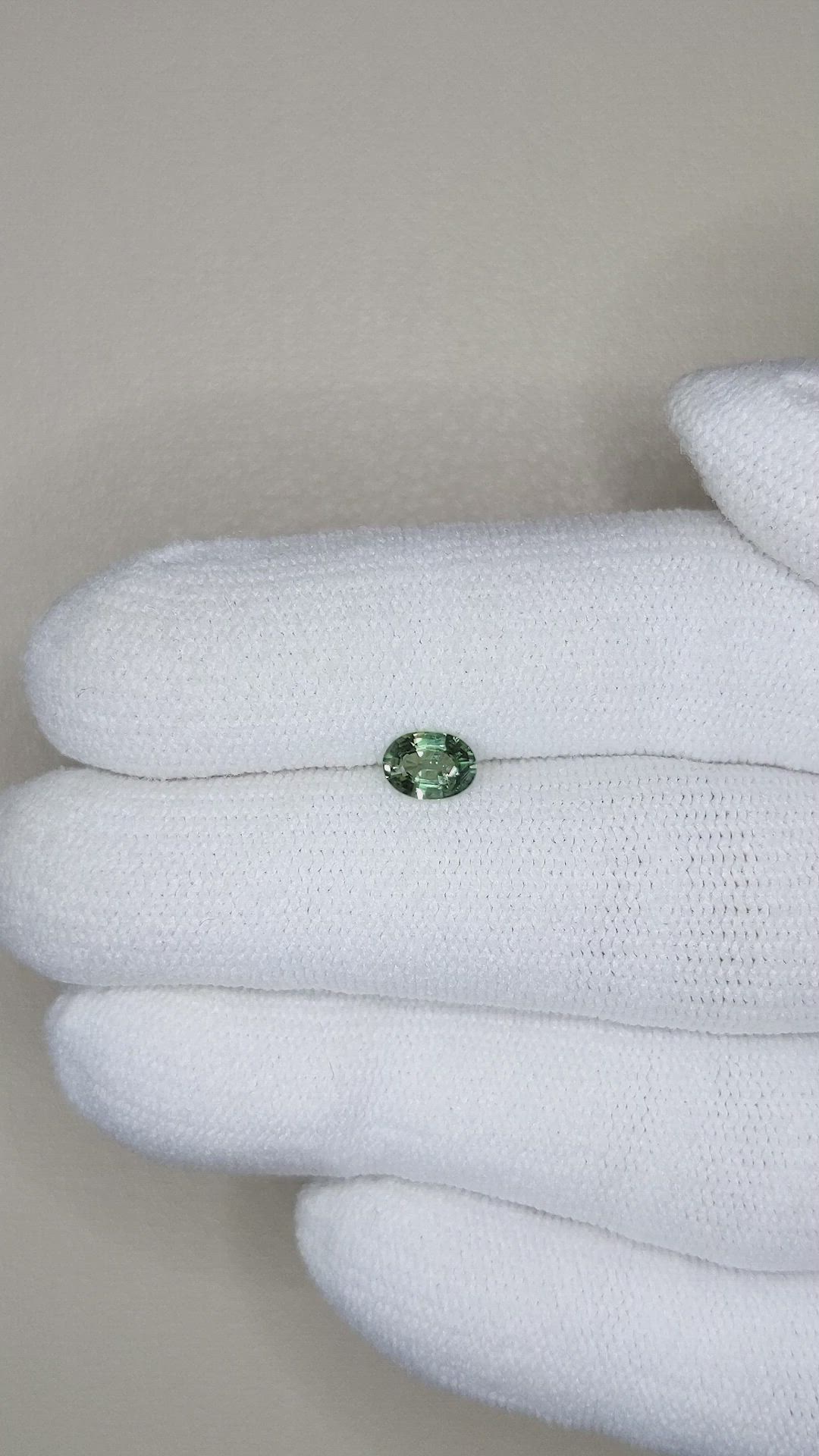 0.53 Ct. Green Sapphire from Madagascar Size Video