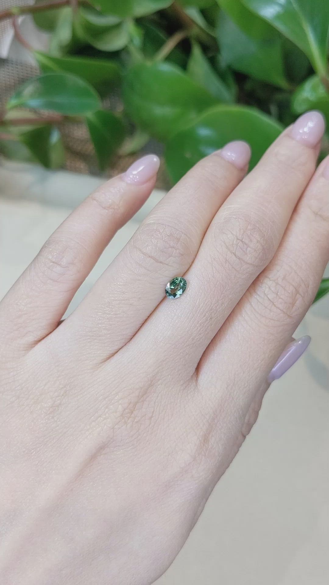 0.53 Ct. Green Sapphire from Madagascar Size Video