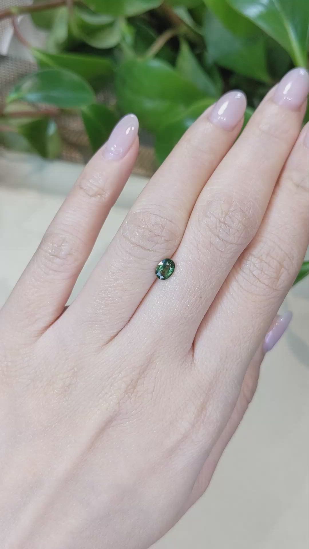 0.54 Ct. Green Sapphire from Madagascar Size Video